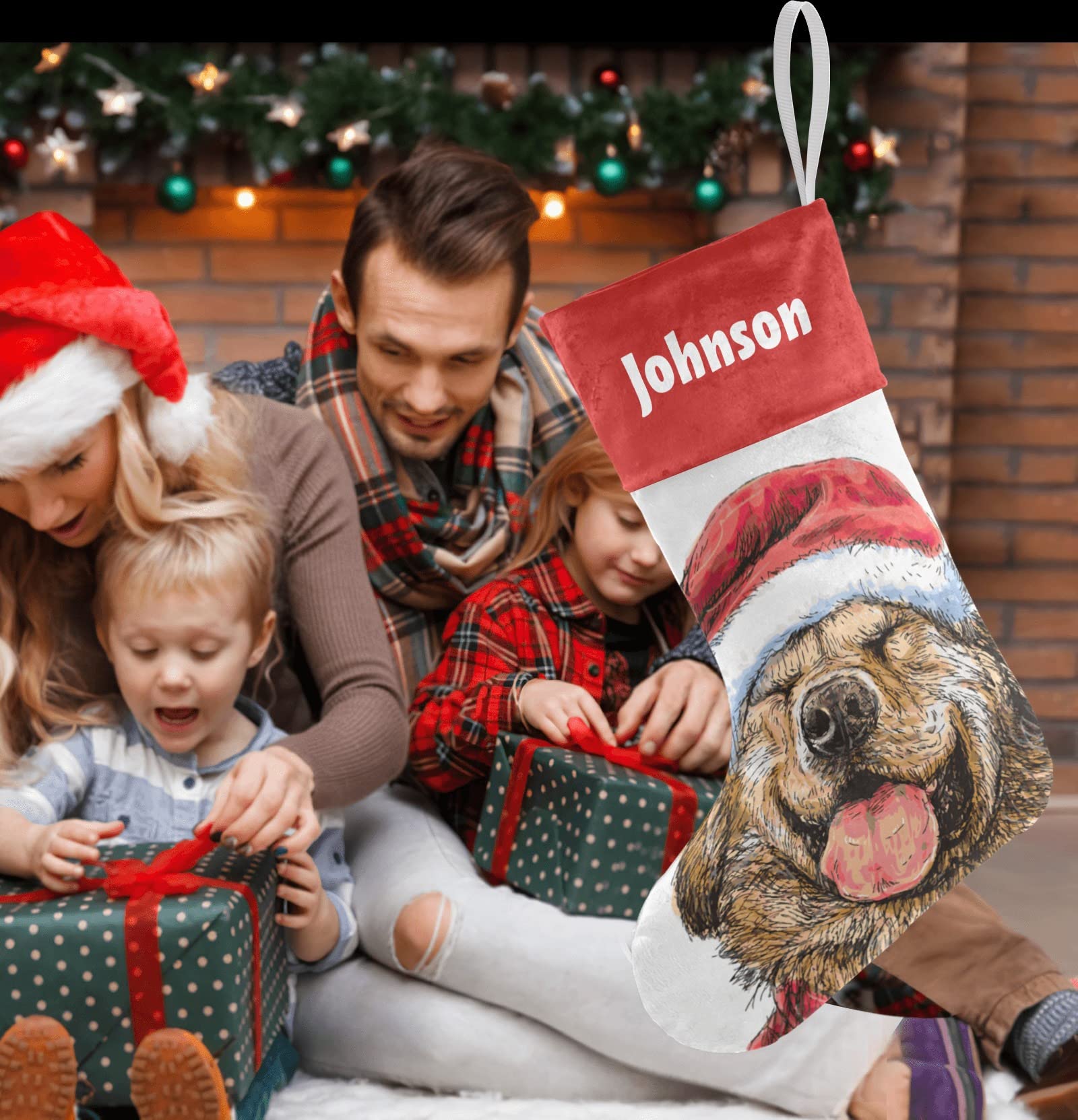 Personalized Christmas Stockings for Dogs - Custom Name Xmas Socks for Pets, 17.52 x 7.87 Inch Cute Holiday Gift - Perfect for Pet Lovers & Christmas Decorations