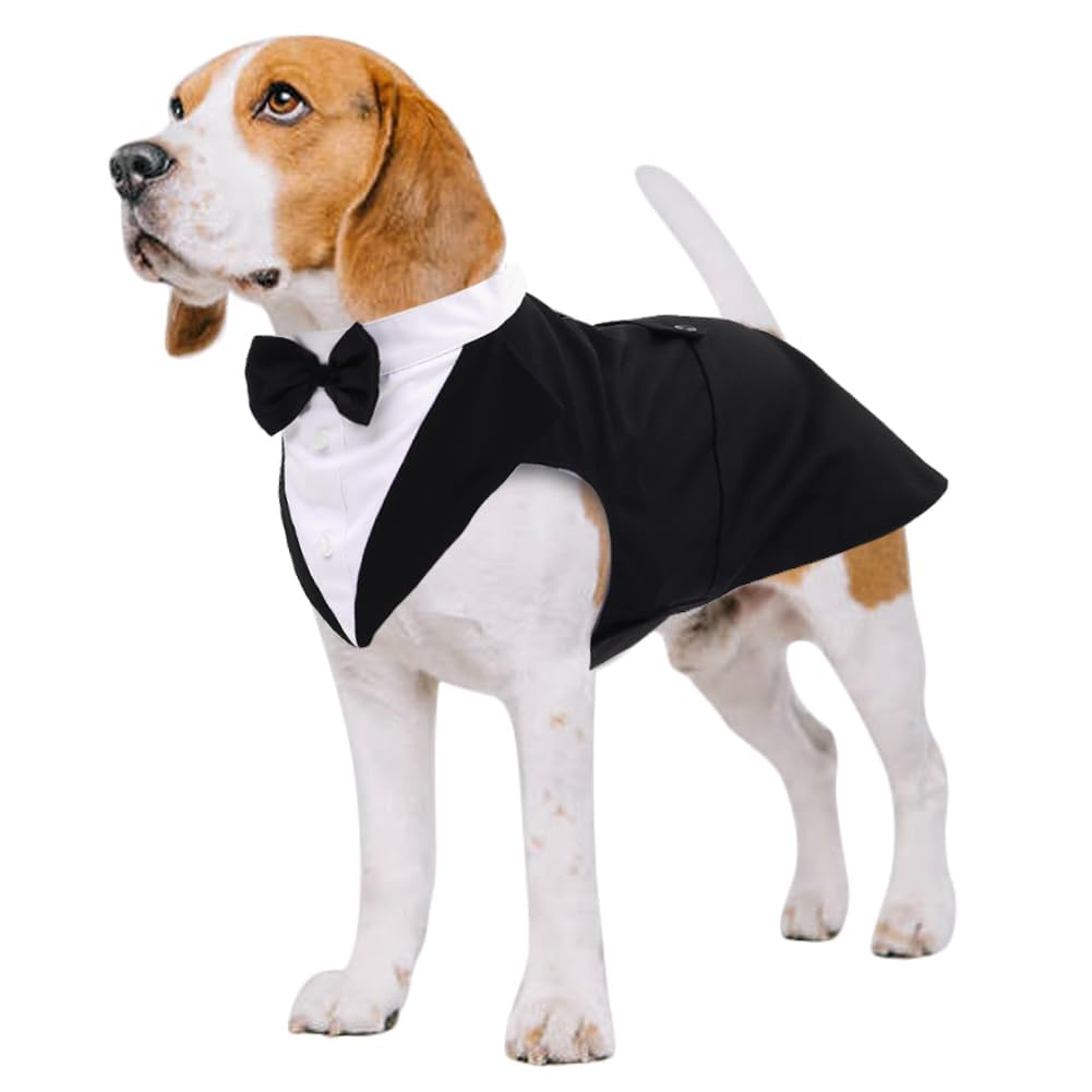 Kuoser Dog Tuxedo Suit & Bandana Set - Formal Wedding Attire for Large & Medium Dogs | Perfect for Golden Retrievers, Samoyeds & Bulldogs | Great for Weddings, Parties & Special Occasions