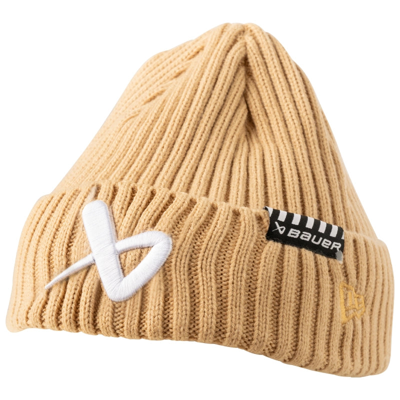 Bauer New Era Fisherman Beanie - Warm Winter Knit Hat for Men & Women - Tan Beanie for Outdoor Activities, Skiing, Hiking & Casual Wear
