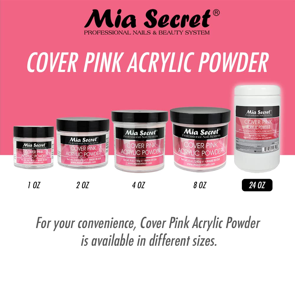 Mia Secret Cover Pink Acrylic Powder 1.5 lbs - Professional Nail Extension & Repair Kit for Acrylic Nails - Perfect for Salon, Home Manicure & DIY Nail Art