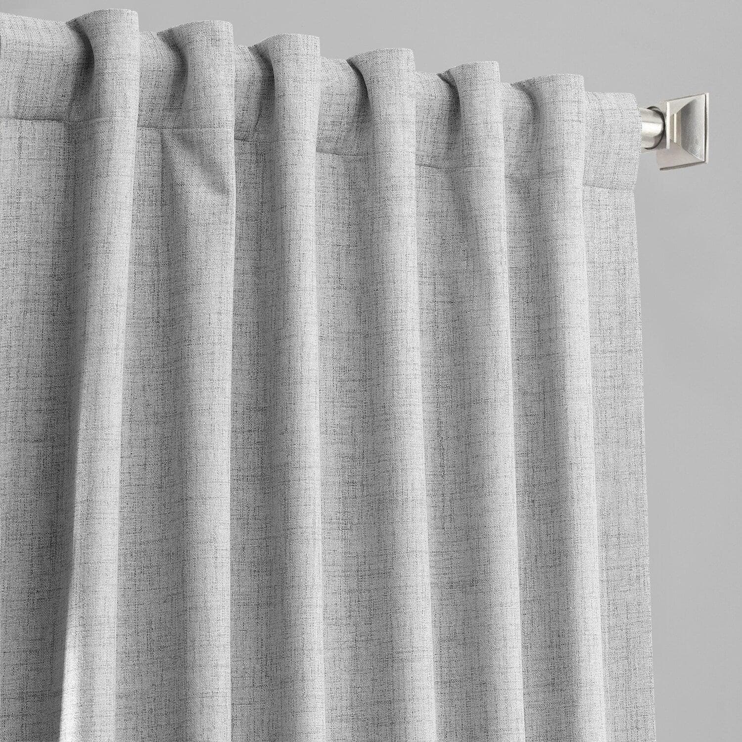 Millennial Grey Thermal Insulated Blackout Curtains - Noise Reducing & Energy Saving Linen Weave Drapes for Bedroom, Living Room & Home Theater