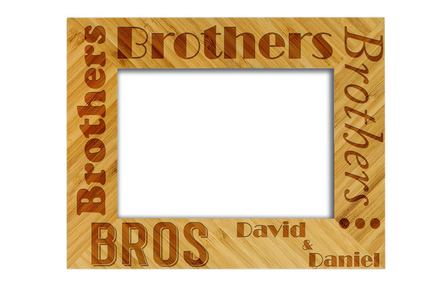 Custom 5x7 Personalized Wooden Picture Frame - Handmade Brothers Photo Frame for Home Decor, Wedding Gifts & Family Memories