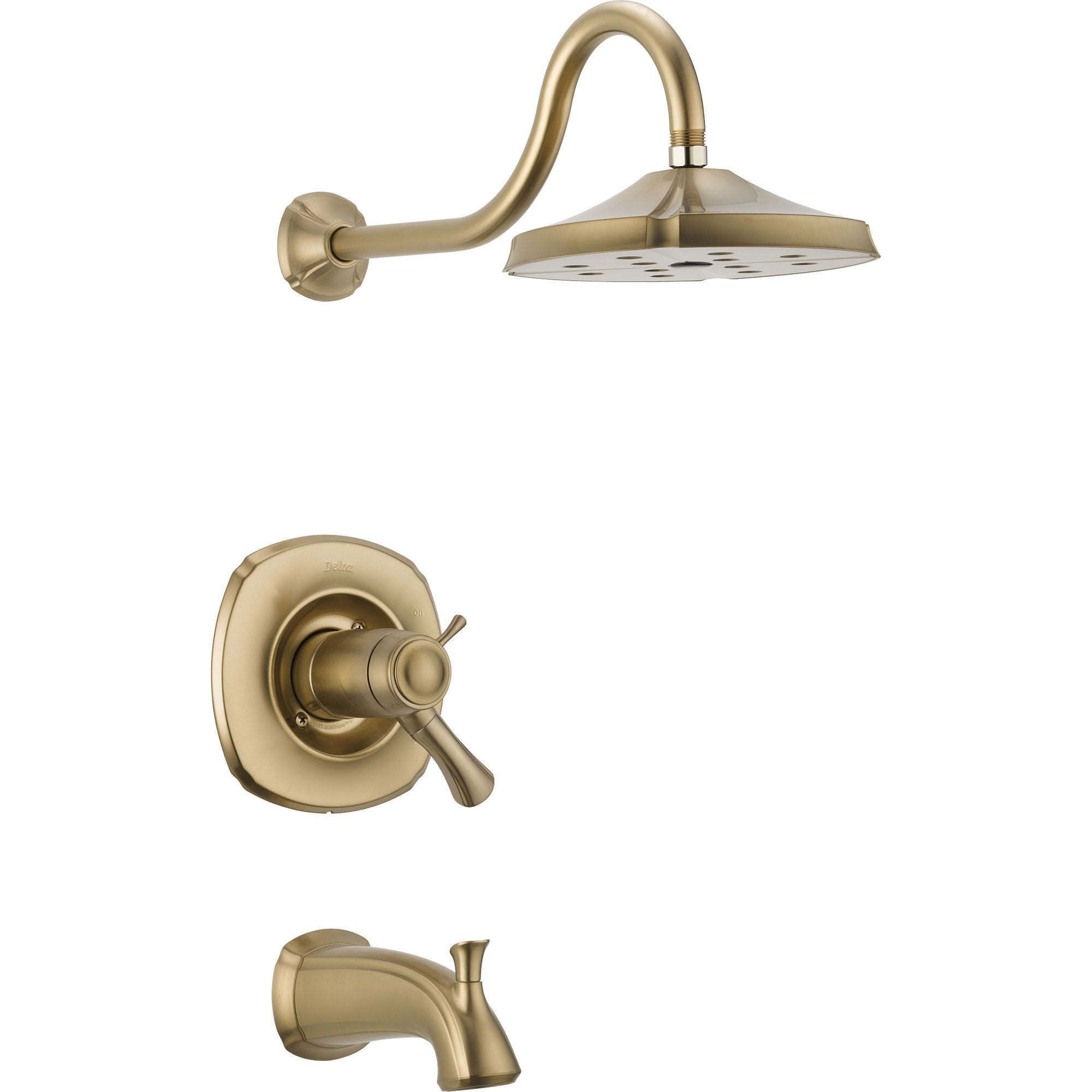 Delta Addison 2-Handle Champagne Bronze Thermostatic Tub and Shower Faucet with Valve D514V - Perfect for Modern Bathroom Renovations and Spa-Like Shower Experiences