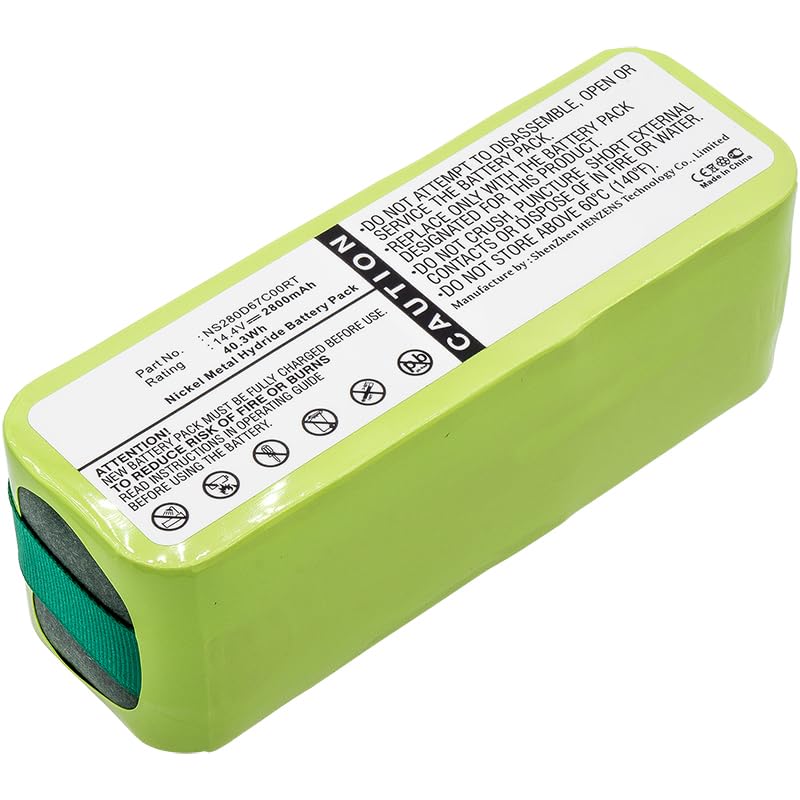 Synergy Digital Ni-MH 14.4V 2800mAh Replacement Battery for Infinuvo CleanMate 365 & NS280D67C00RT Vacuums - High Capacity Vacuum Cleaner Battery for Deep Cleaning Pet Hair, Hard Floors & Carpets