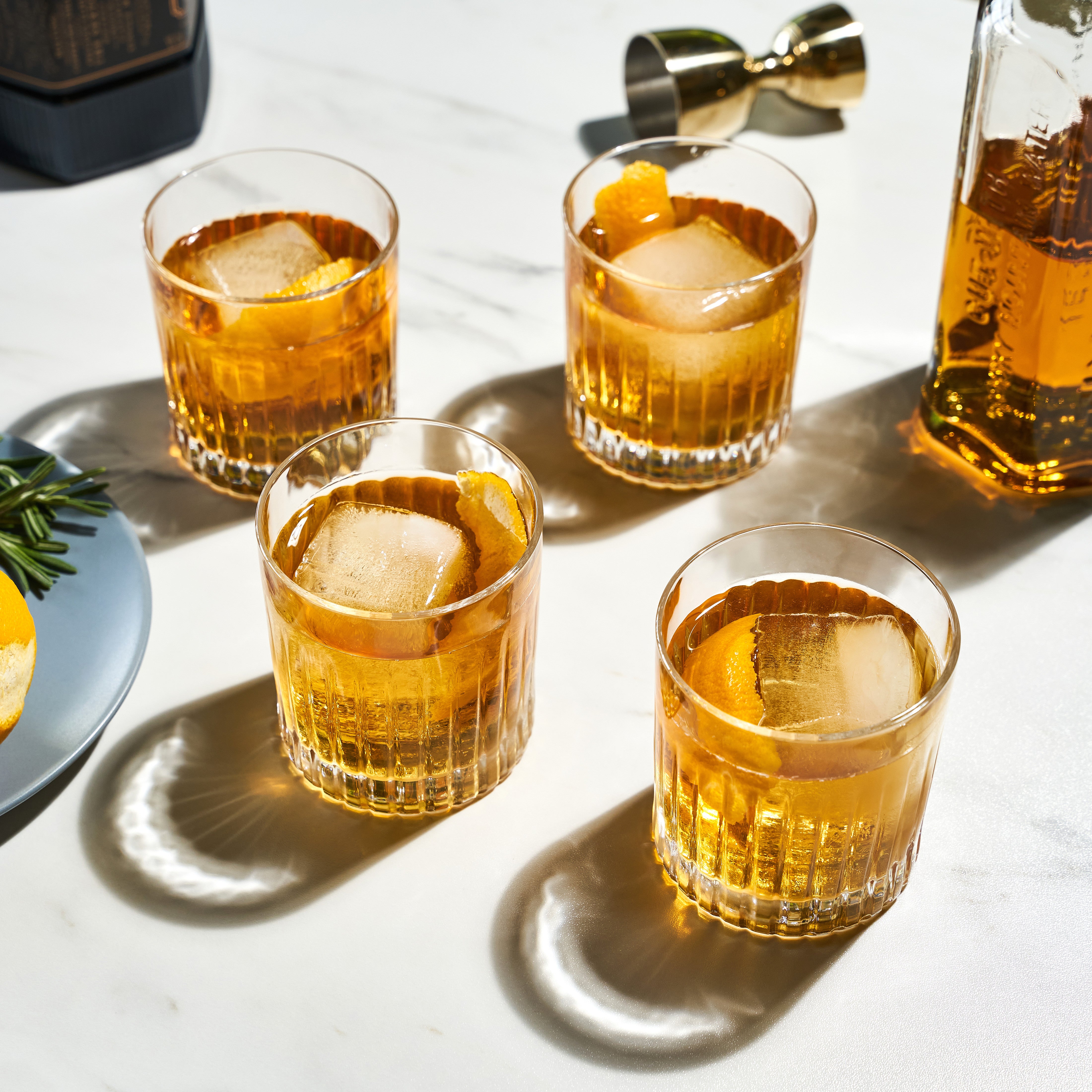 Premium Reserve Milo Crystal Whiskey Glasses Set of 4 - Elegant Barware for Scotch, Bourbon & Cocktails - Perfect for Home Bars, Dinner Parties & Gifts
