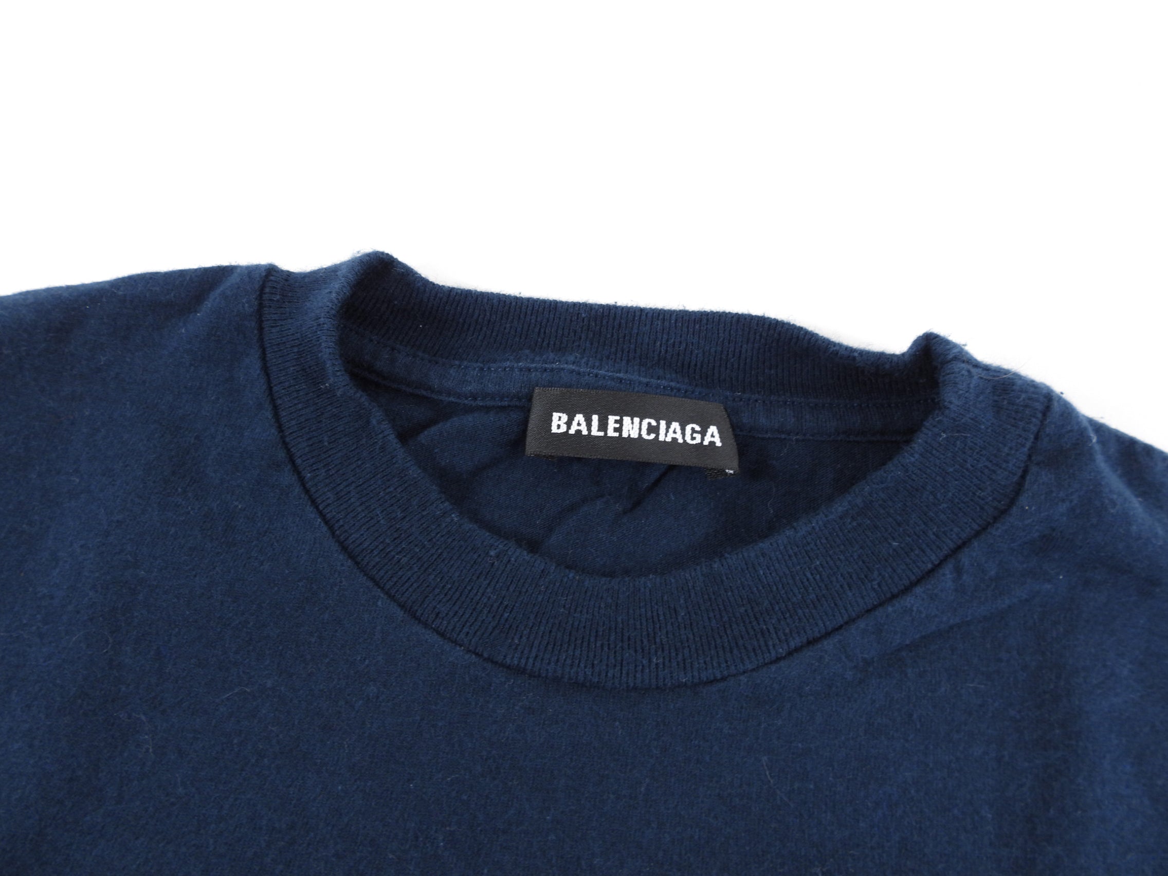 Balenciaga Kids Navy Logo T-Shirt for Boys & Girls - 100% Cotton Casual Tee - Perfect for Playdates, School & Family Outings (Size 2Y)