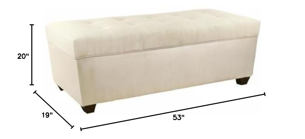 MJL Furniture Designs HJM100 Upholstered Storage Bench with Lift Top, Beige - Perfect for Entryway, Bedroom, or Living Room Organization