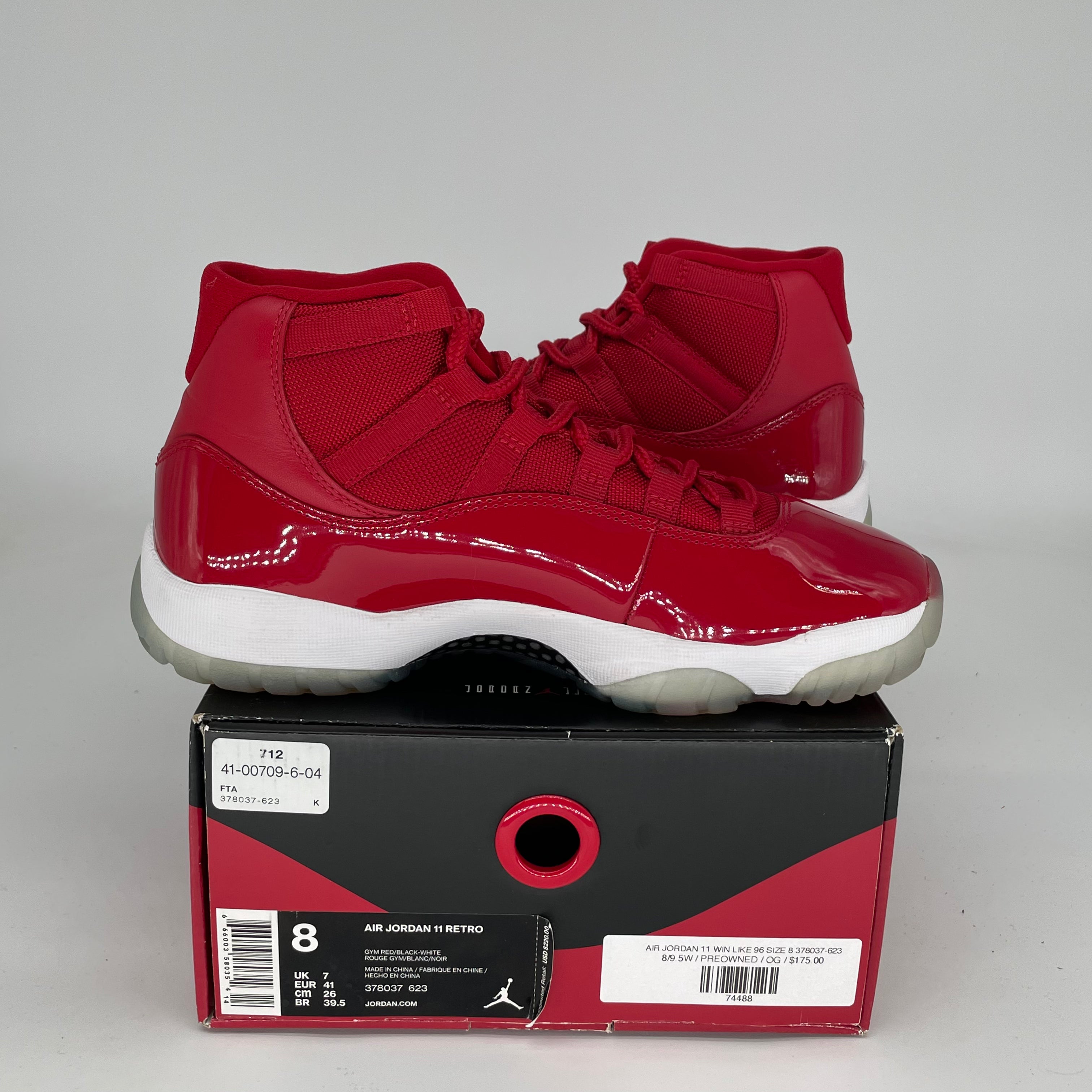 Air Jordan 11 Retro 'Win Like 96' Basketball Shoes - Men's Size 8 (378037-623) - Perfect for Basketball Games, Sneaker Collecting & Streetwear Fashion