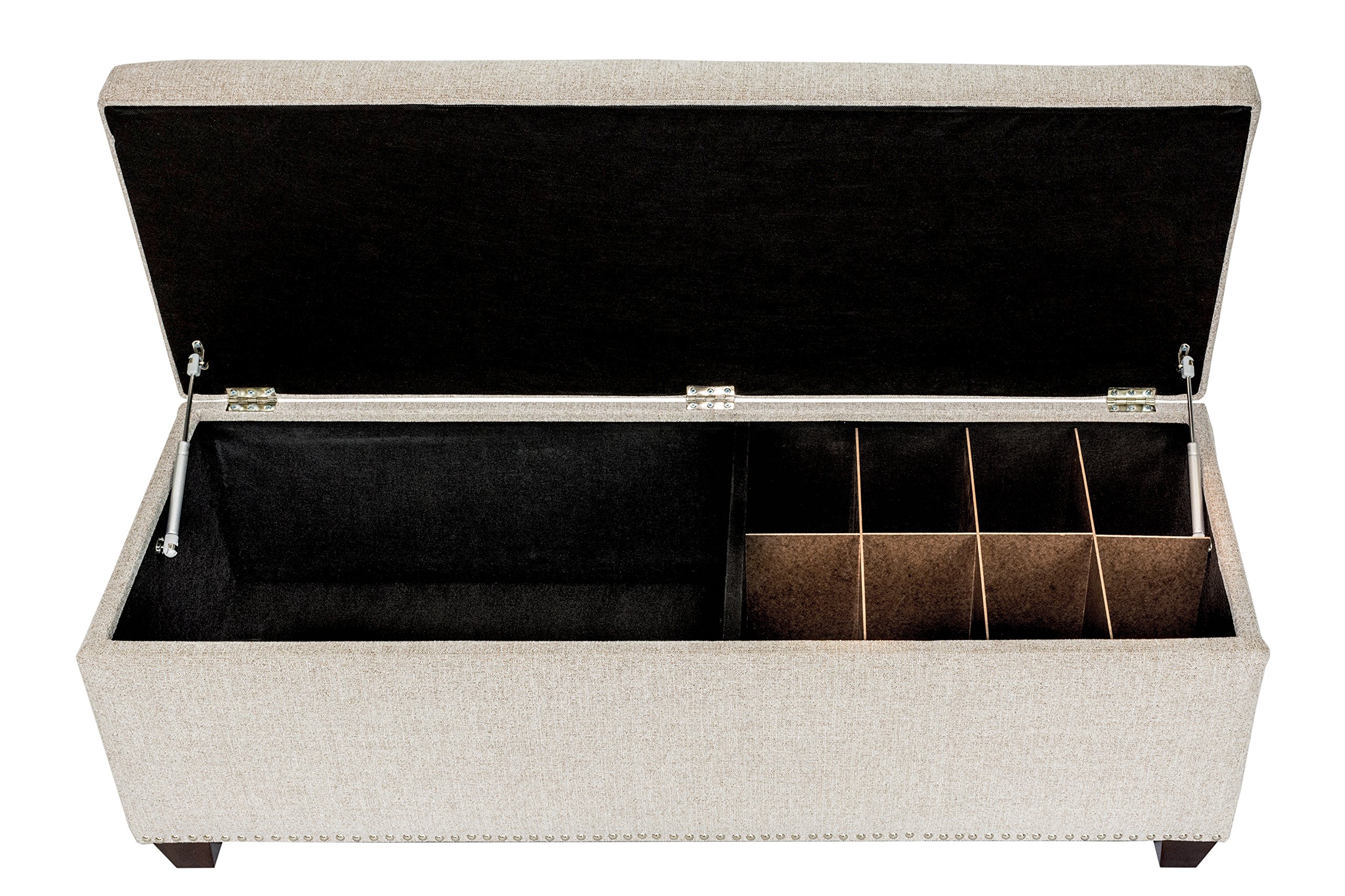 MJL Furniture Designs Upholstered Storage Bench with Lift Top - Camel Color, Bedroom Seat & Ottoman, Perfect for Small Spaces & Closet Organization