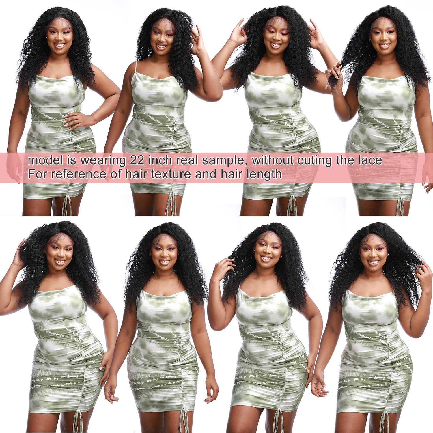360 Lace Front Human Hair Wig - Deep Wave Brazilian Virgin Hair for Black Women | Glueless 360 Lace Frontal Wig with Pre-Plucked Hairline & Baby Hair | Natural Black 22 Inch | Perfect for Daily Wear, Parties & Special Occasions