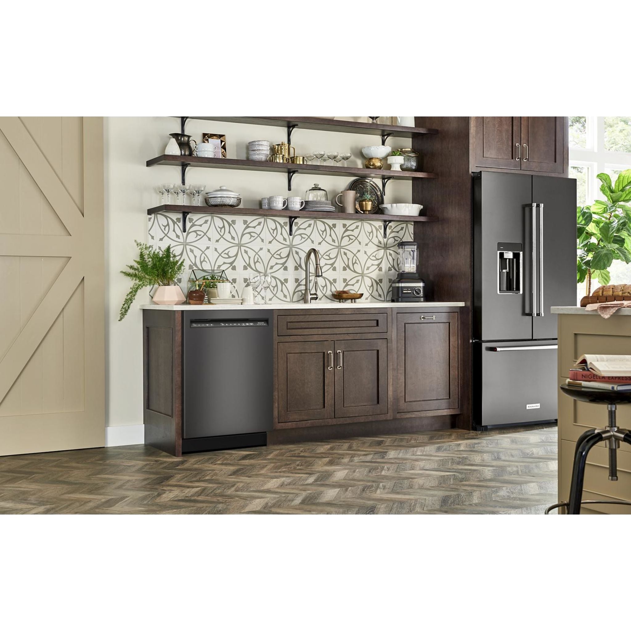 KitchenAid KDFE204KBS 24 Inch Built-In Dishwasher with Stainless Steel Tub - Black Stainless Finish | Quiet Operation, Heavy-Duty Cleaning | Perfect for Family Kitchens and Entertaining