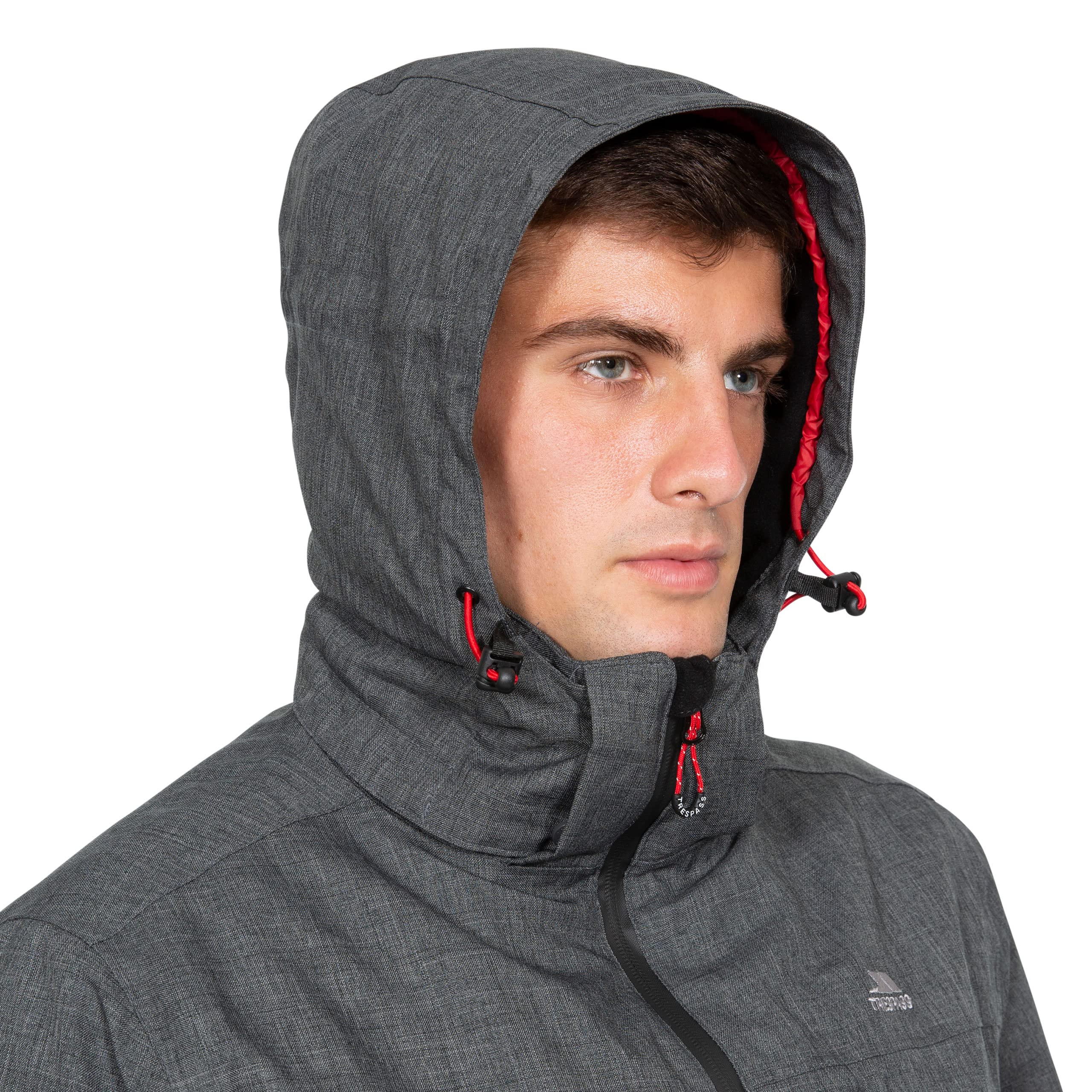 Fyfinn Men's Padded Waterproof Winter Jacket - Insulated Windproof Coat for Outdoor Activities, Hiking & Camping - Dark Grey XXXL