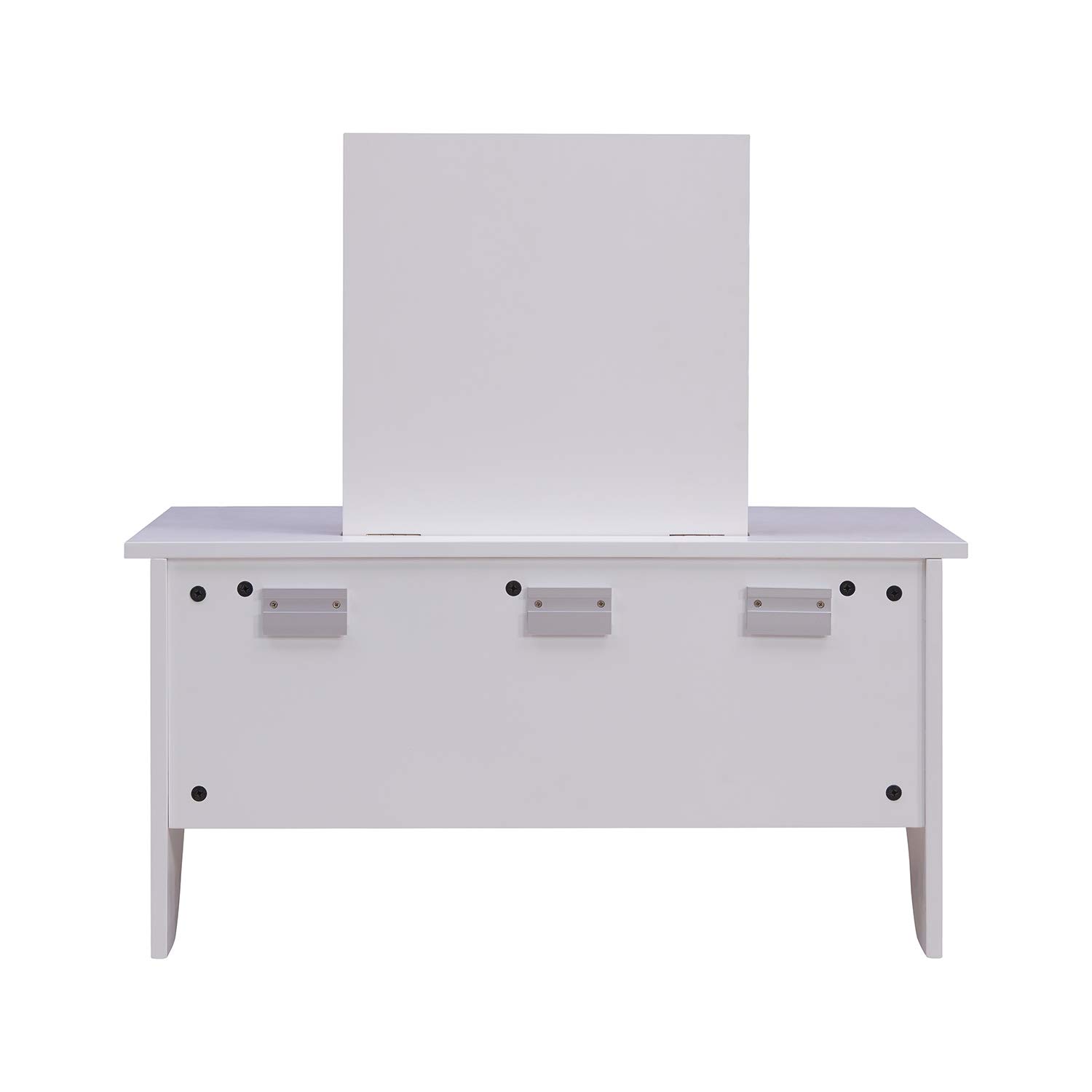 SEI Furniture White Wall Mount Ledge with Vanity Mirror - Transitional Style Shelf for Bathroom, Bedroom & Entryway Decor