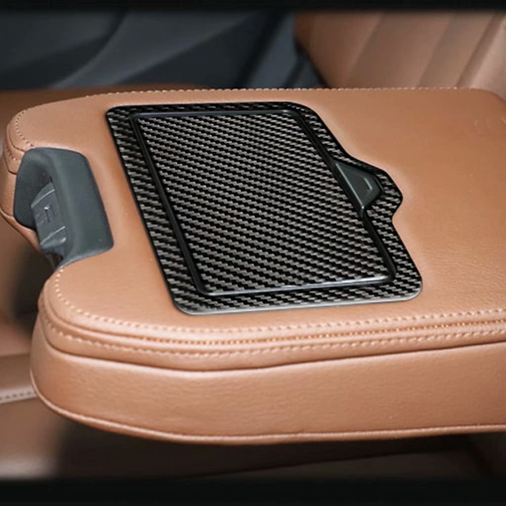 Premium Carbon Fiber Cup Holder Trim for Audi Q7 & SQ7 (2016-2019) - Rear Row Replacement Accessory | Luxury Car Interior Upgrade for Coffee & Beverage Organization
