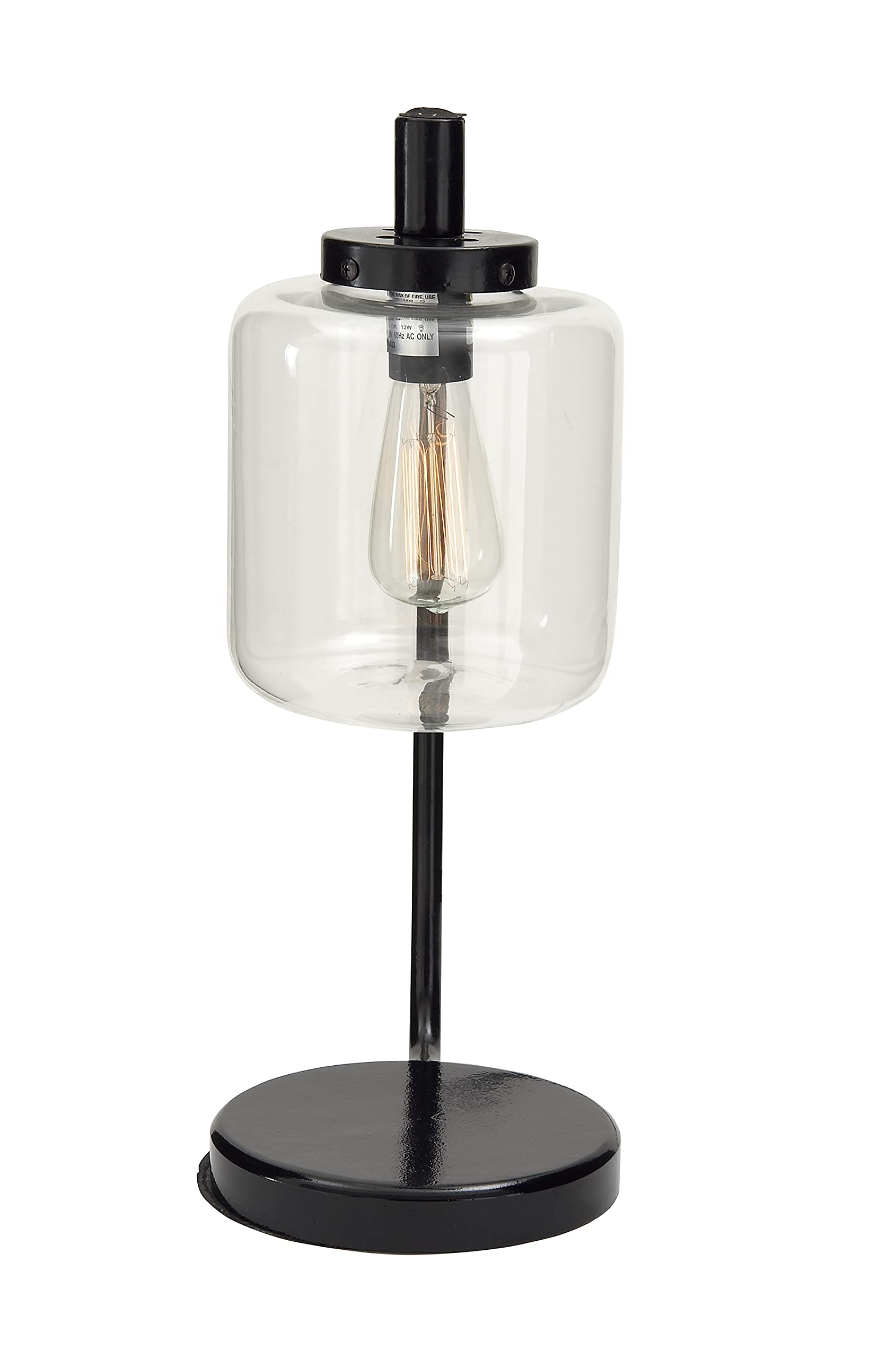 Deco 79 67722 Modern Metal and Glass Table Lamp - 20 Inches Tall, Elegant Home Office Lighting for Living Room, Bedroom, or Study Desk Decor