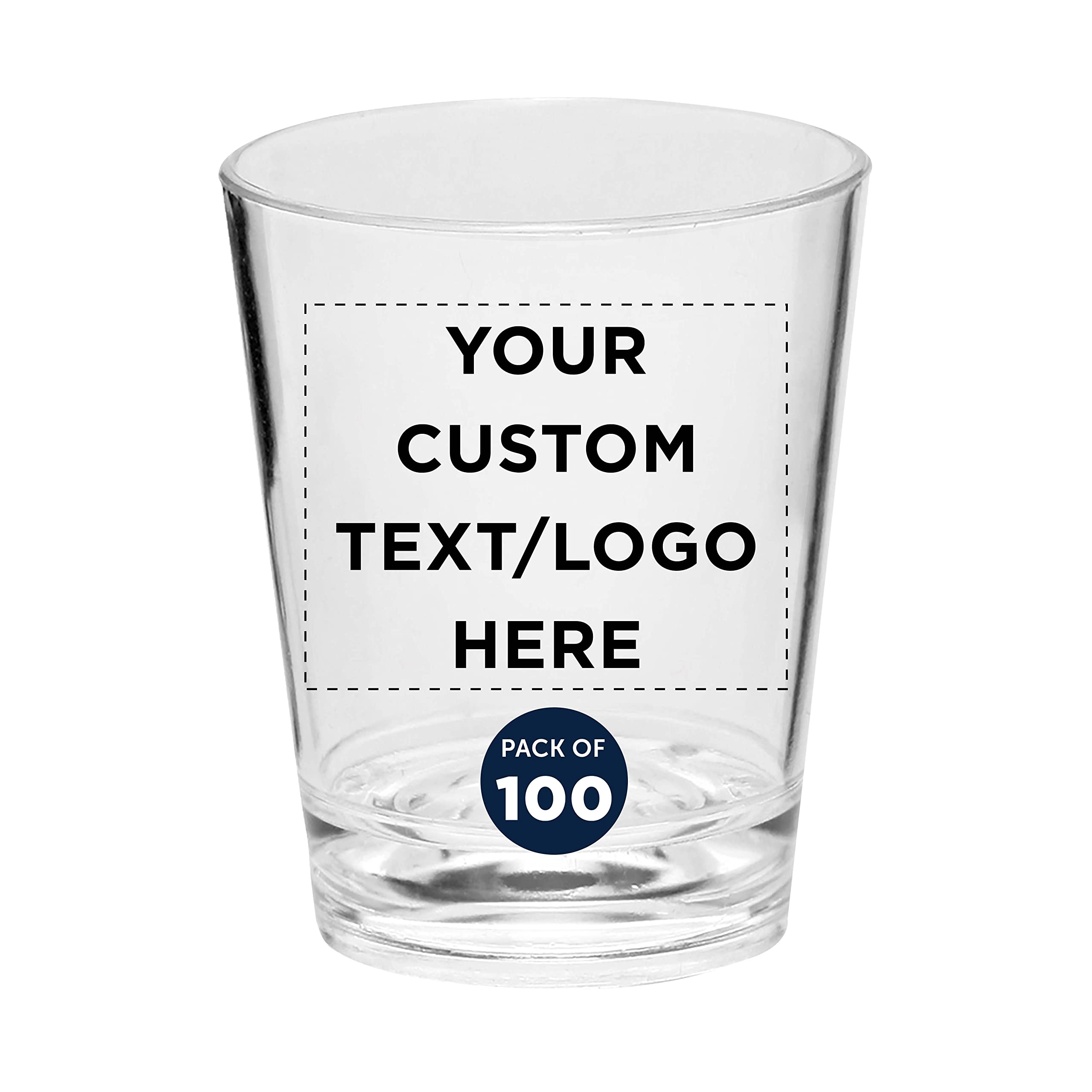Custom Clear Acrylic Shot Glasses 1.5 oz (Set of 100) - Personalized Bulk Party Cups for Weddings, Birthdays & Events - Perfect for Bar, Club, and Home Entertaining