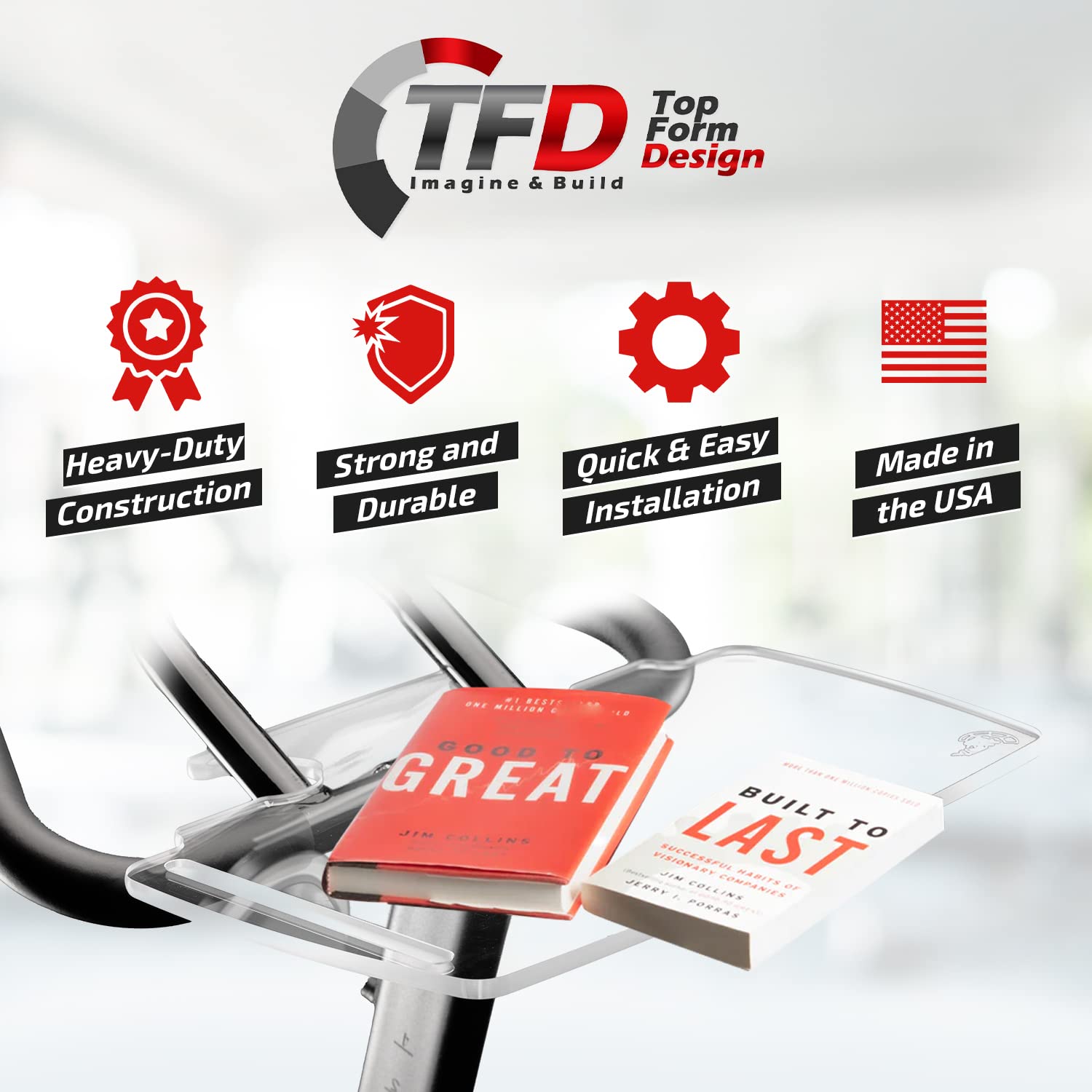 TFD Yosuda Bike Compatible Tablet Stand - Clear, Lightweight & Portable for Men & Women | Perfect for Cycling, Workouts & Home Office Use