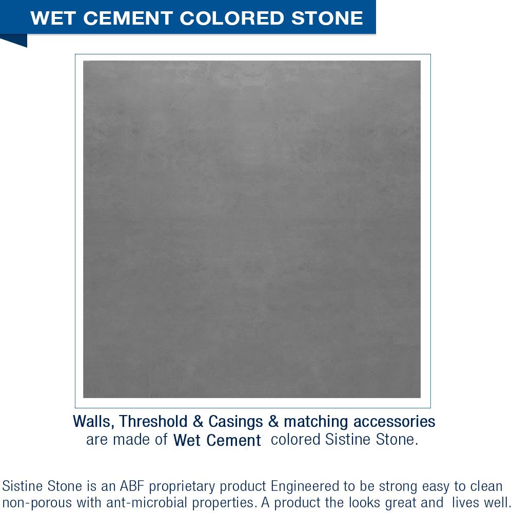 Neo Angle Wet Cement Sistine Stone & Del Mar Mosaic Accent Tile - DIY Shower Remodel Kit for Bathroom Renovation | Perfect for Modern Shower Walls, Backsplashes, and Wet Areas