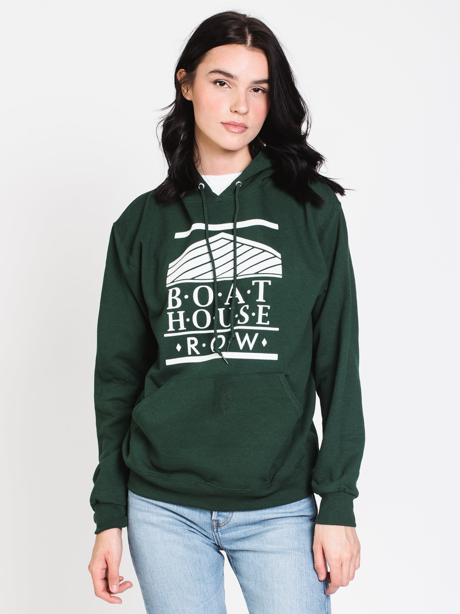 Boathouse Retro BH Logo Flock HD T-Shirt - Vintage Style Graphic Tee for Men & Women - Perfect for Casual Wear, Street Fashion, and Clearance Sales