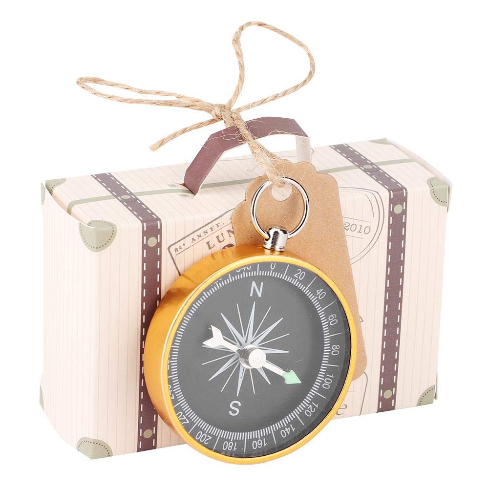 20Pcs Premium Candy Boxes & Chocolate Bags - Wedding Favor Gift Boxes with Compass & Kraft Tags for Birthday Party, Baby Shower & Wedding Decorations (Golden) - Perfect for Party Favors, Bridal Showers & Special Events