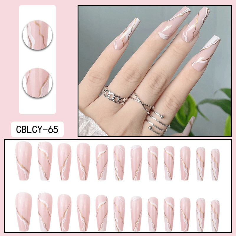 24pcs Pink Flame Press-On Fake Nails - Short Square Ballet Style Full Cover Detachable Artificial Nails for Women | Perfect for Parties, Weddings & Everyday Wear