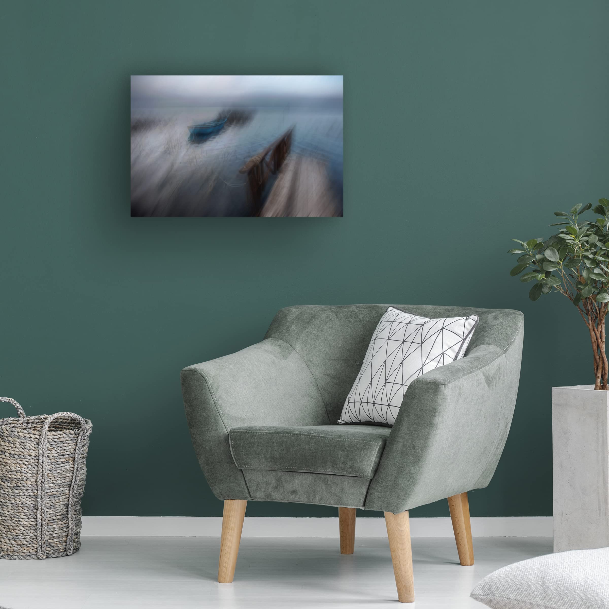 Trademark Fine Art 'Lake' Canvas Wall Art by Sirin Akturk - Stunning Landscape Painting for Living Room, Bedroom & Office Decor