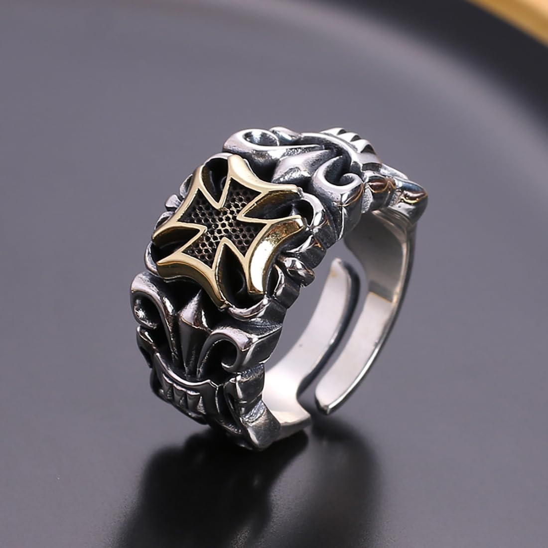 JWM Silver Plated Brass Adjustable Open Rings for Men & Women - Fashion Jewelry Gift with Exquisite Packaging - Perfect for Weddings, Parties & Everyday Wear