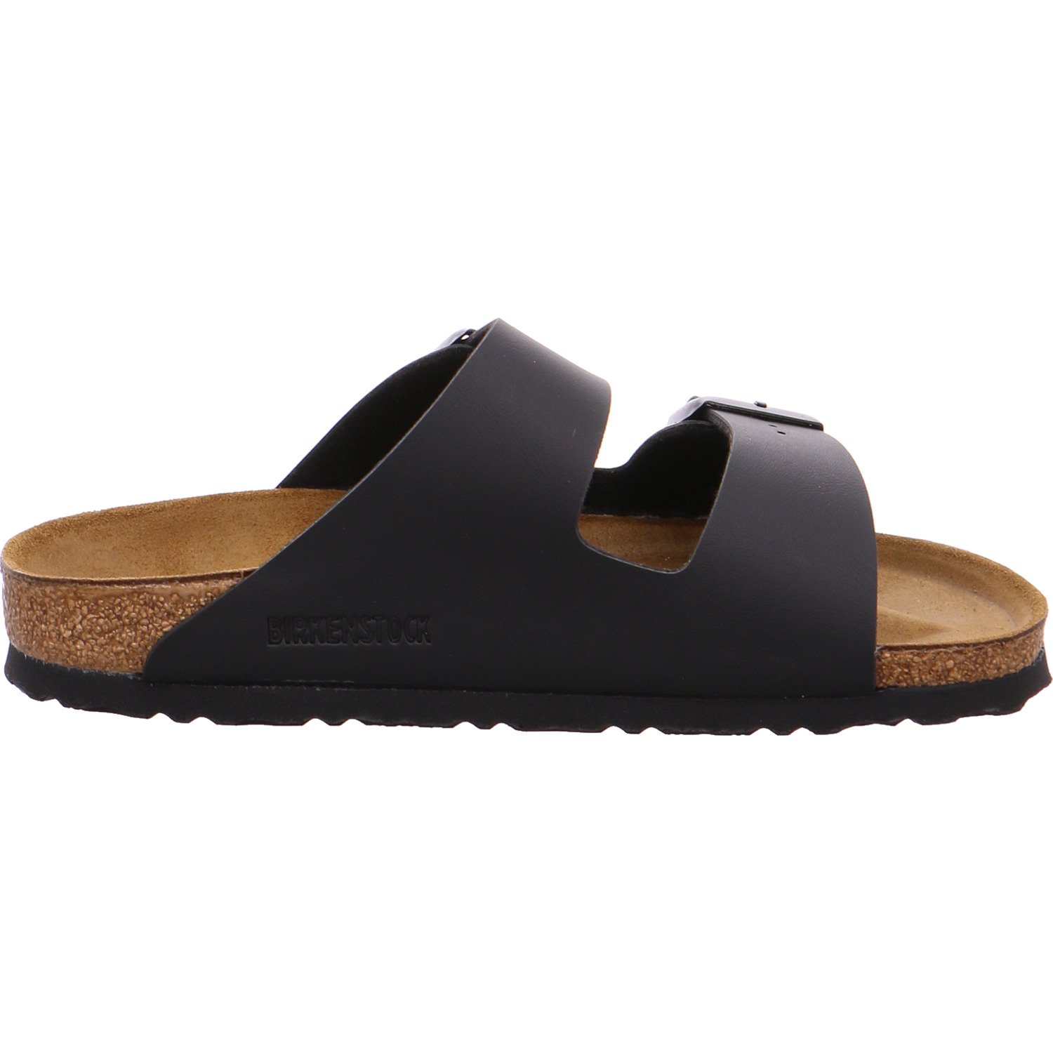 Birkenstock Women's Arizona Soft Footbed Sandals - Black, Narrow US 6-6.5 | Comfortable Cork Footbed Slides for Walking, Travel & Casual Outfits