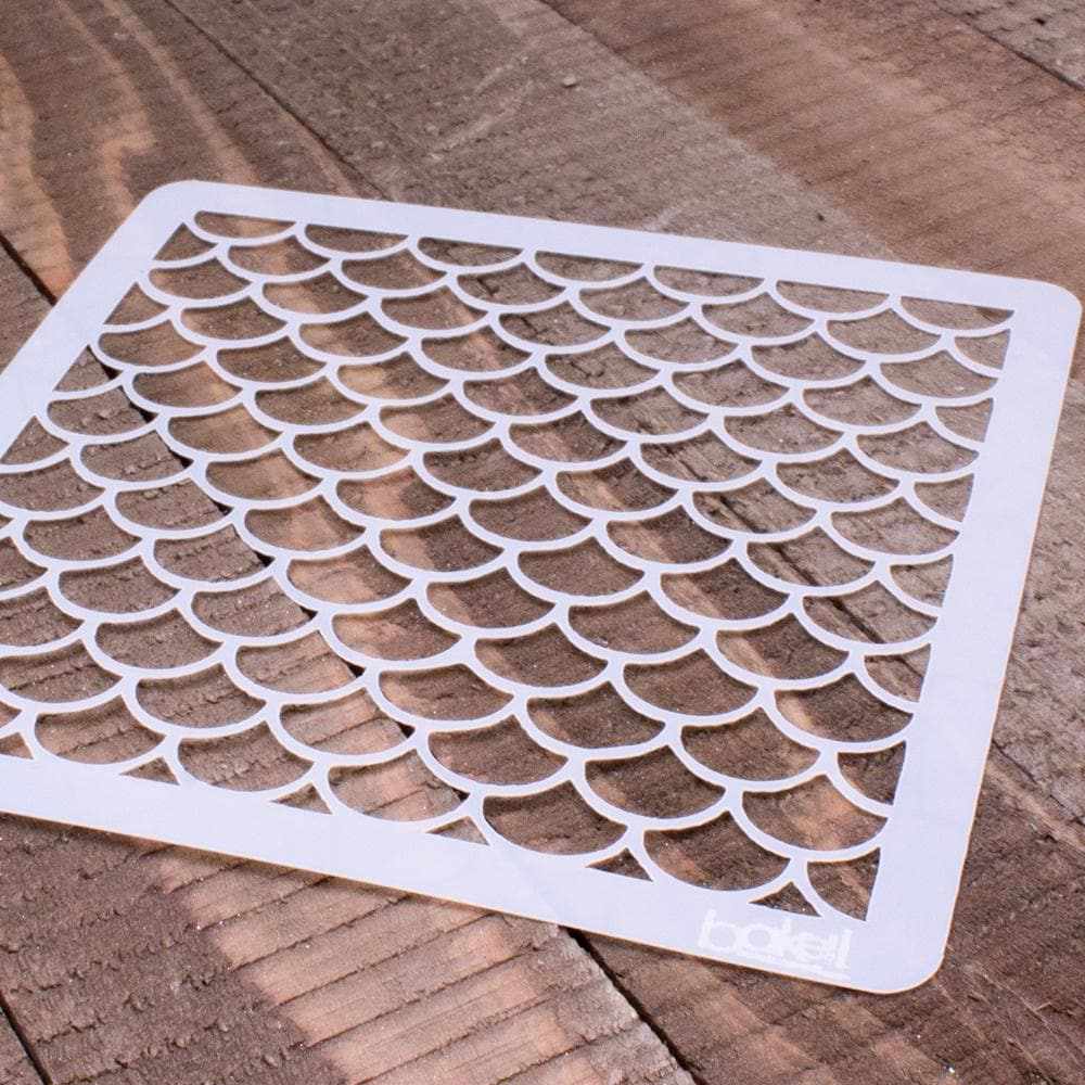 5x5 Inch Mermaid Fin Print Stencil for DIY Crafts, Wall Art, and Fabric Painting - Perfect for Home Decor, Scrapbooking, and Kids' Projects