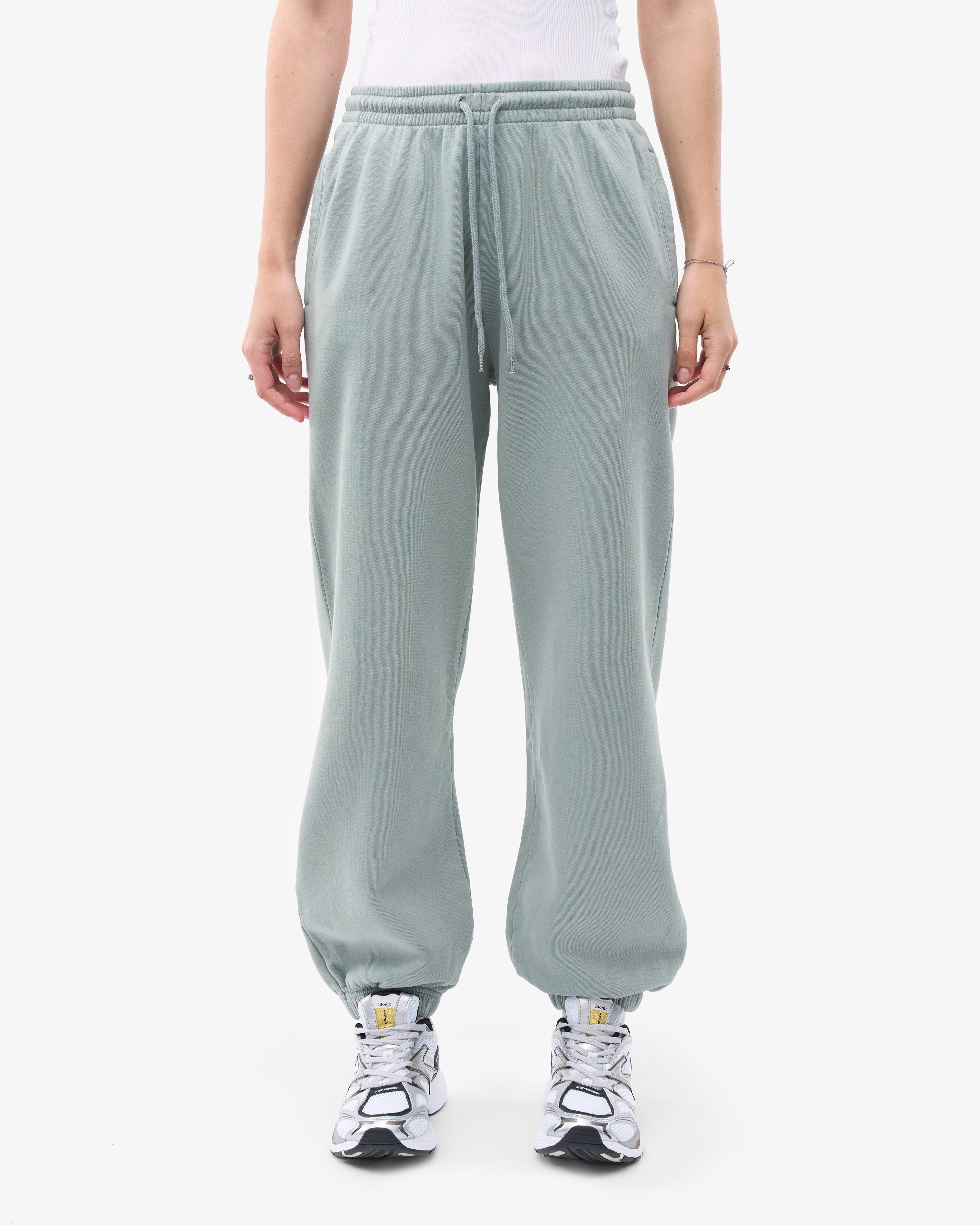 Organic Relaxed Sweatpants for Women - Soft Cotton Joggers in Steel Blue | Comfortable Lounge Pants for Yoga, Running & Home Wear