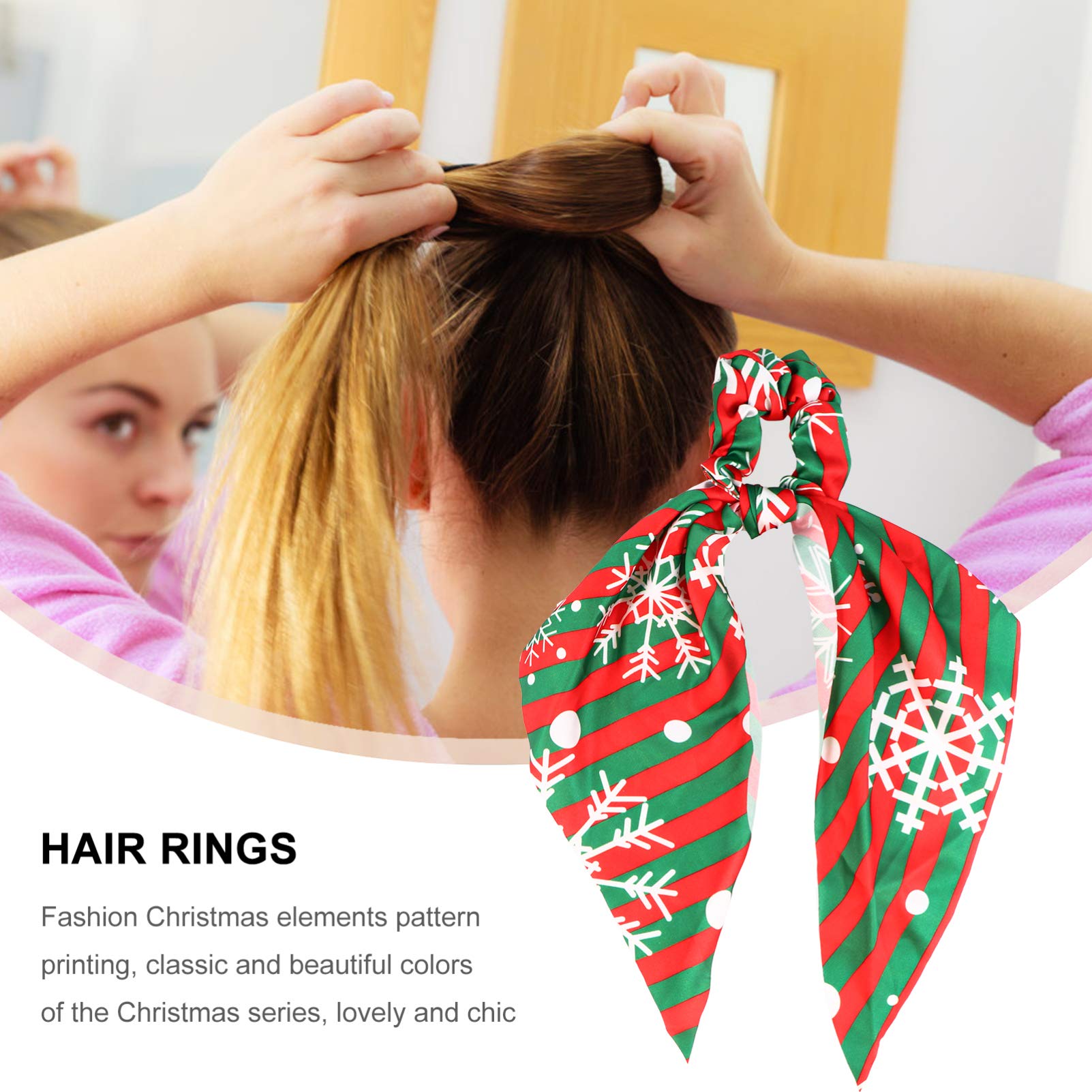 FRCOLOR 4 Pack Satin Hair Scrunchies - Soft Elastic Hair Ties, Ponytail Holders with Ribbon Bow for Women & Girls - Perfect for Christmas Gifts, Daily Use, Workouts and Special Occasions
