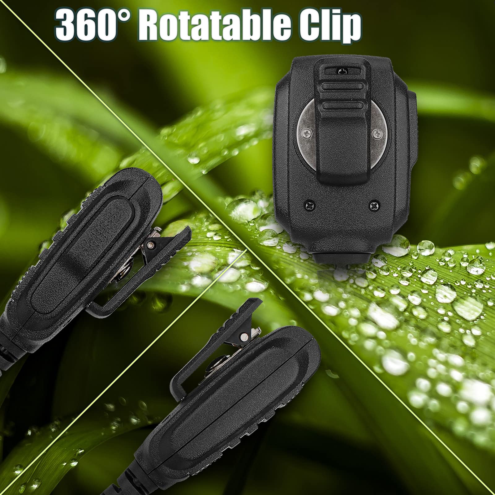 Retevis RS114 Two-Way Radio Speaker Mic IP54 Waterproof 2 Pin Compatible with RT24 RT27 RT3S RT5R RT81 RT1 Baofeng UV-5R BF-888S Kenwood Walkie Talkies (1 Pack) - Ideal for Outdoor Adventures, Construction Sites, and Security Teams