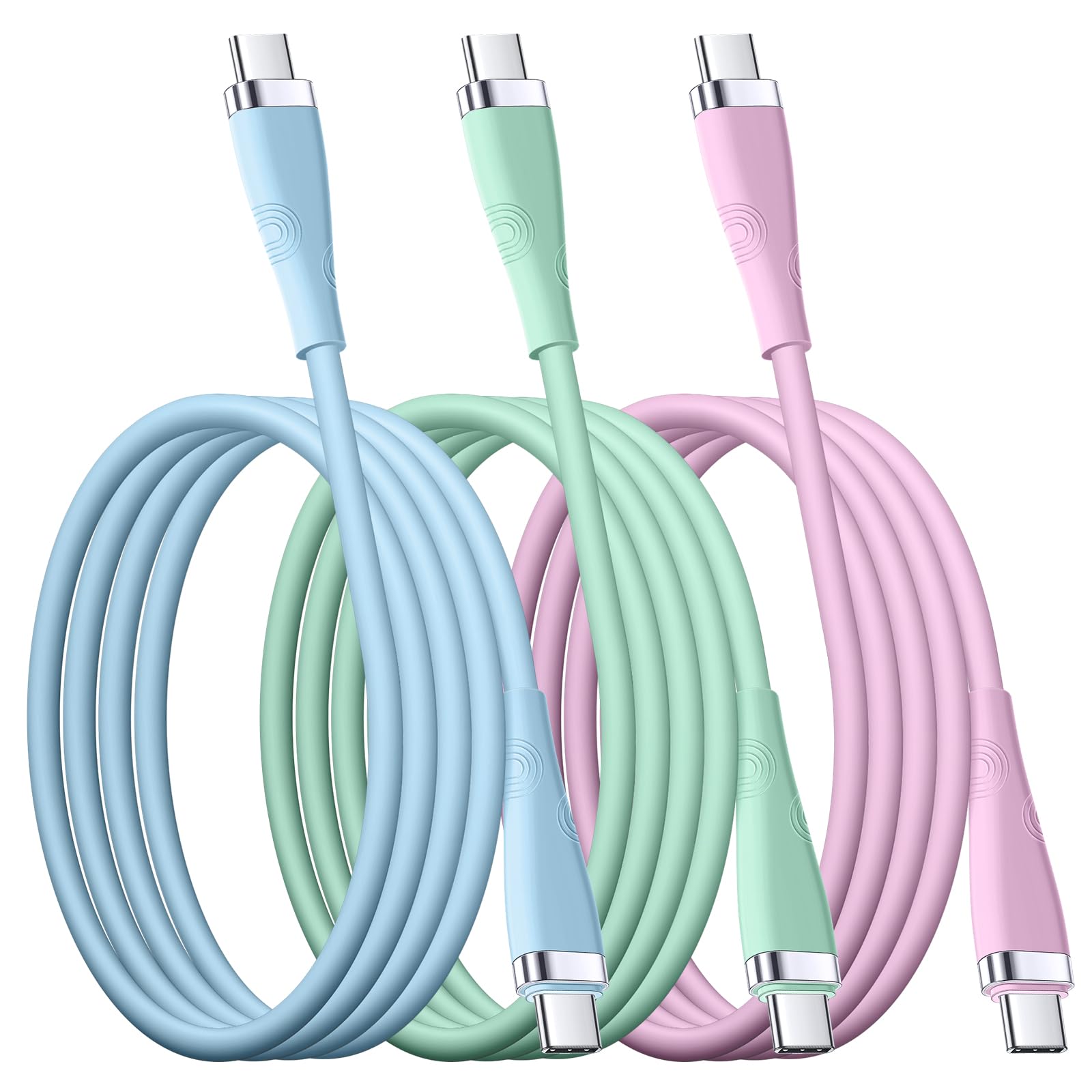 USB C to USB C Cable 0.9M Fast Charging, 60W PD Power Delivery, Nylon Braided Type C to C Charger Cable for iPhone 15 Pro Max/15 Plus, MacBook, iPad Pro, Samsung Galaxy S23/S24, Google Pixel 7/8, Huawei, Nintendo Switch - Perfect for Travel, Office & Home Charging