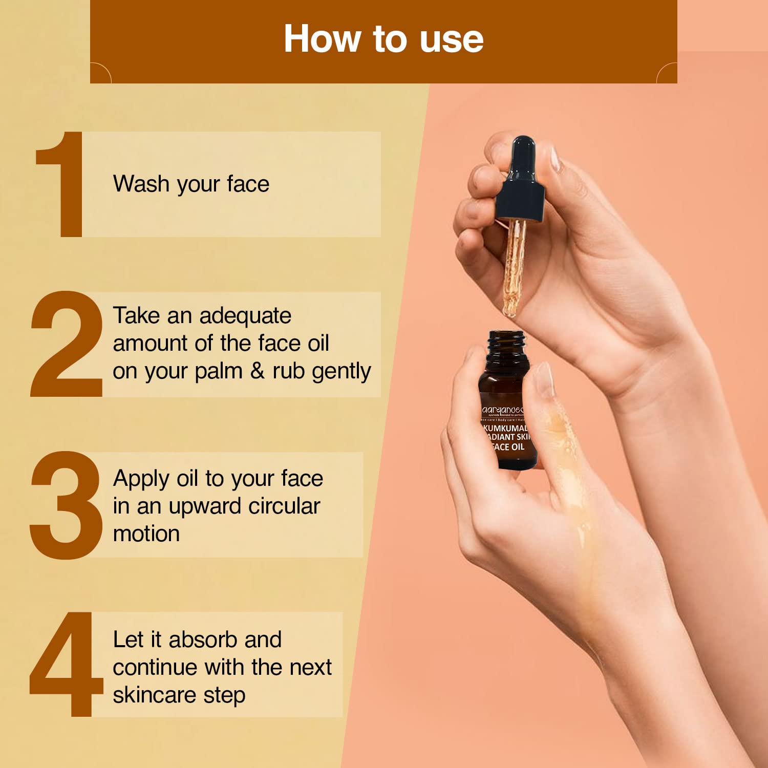 Aaryanveda Kumkumadi Radiant Skin Face Oil with Saffron & Turmeric - 15mL Deep Nourishing Treatment for Blemish Recovery & Healthy Glow | Perfect for Daily Skincare Routine & Nighttime Regimen | All Skin Types
