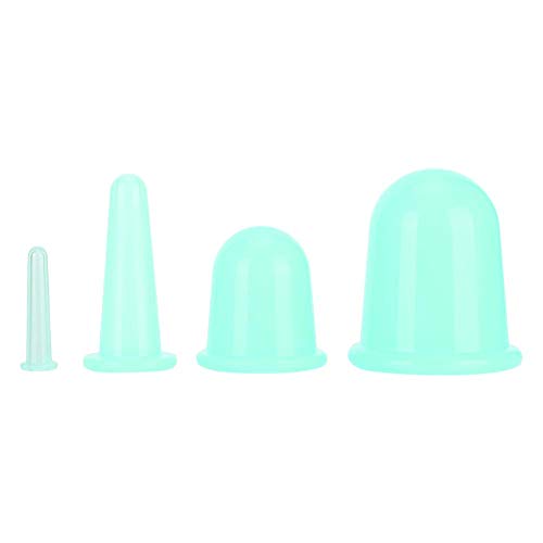Premium Silicone Vacuum Cups - Burn Prevention, Scratch Resistant Suction Cupping Set - Perfect for Home Use, Massage Therapy & Relaxation (Green)