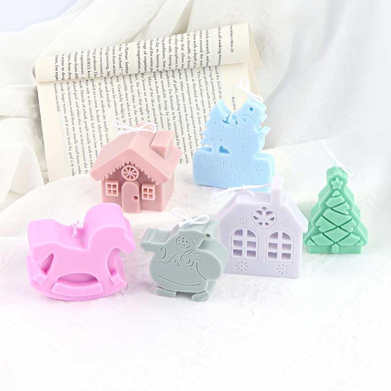 Christmas House Silicone Candle Molds - DIY Candle Making Kit for Resin, Aromatherapy, Wax Soap - Perfect for Holiday Home Decor & Handmade Crafts (Ideal for Christmas Gifts & Cozy Winter Decorations)