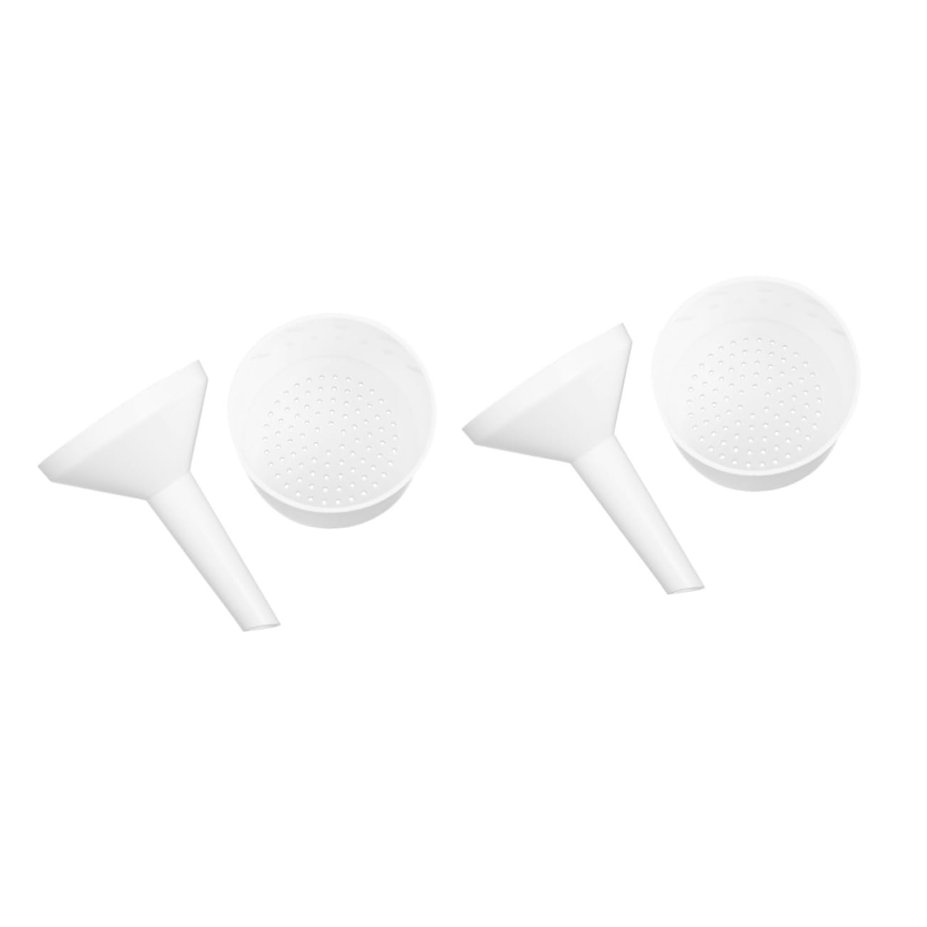 Hemoton 2-Pack Plastic Funnels with Filtration - Acid-Resistant Kitchen & Lab Funnels for Cooking, Baking, and Scientific Experiments