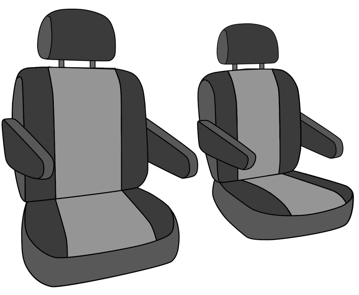 CalTrend Premium Cordura Seat Covers for 1999-2005 Pontiac Montana - Charcoal Insert & Trim - Durable Center Captain Chairs Protection - Perfect for Road Trips & Family Adventures