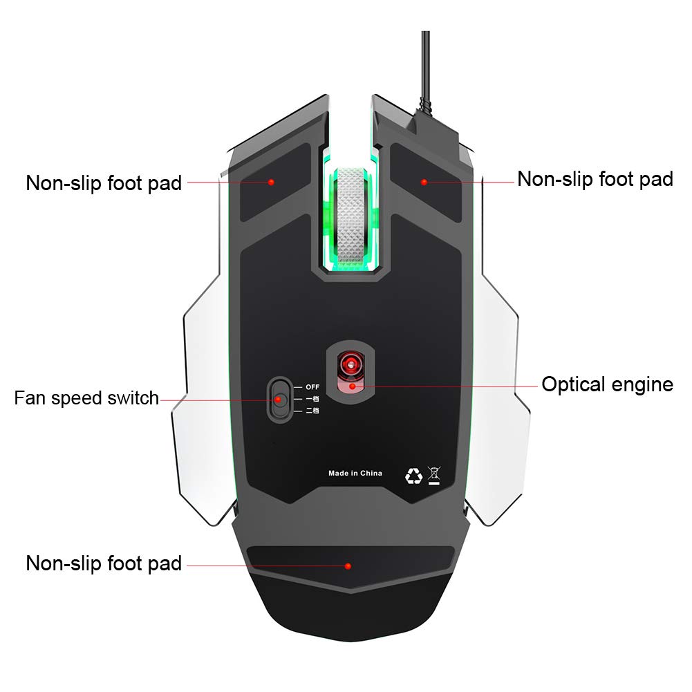 125 Gaming Mouse Wired - RGB Backlit Ergonomic Mouse with 6 Programmable Buttons for PC, Laptop, Desktop | Perfect for FPS, MOBA & MMO Games (Gray)
