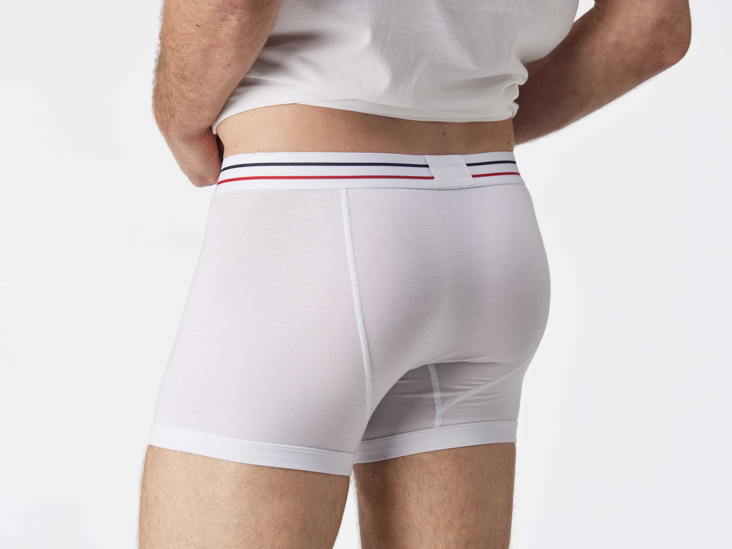 Premium Cotton Boxer Briefs for Men - All American White - Comfortable Underwear for Daily Wear, Workout & Sports