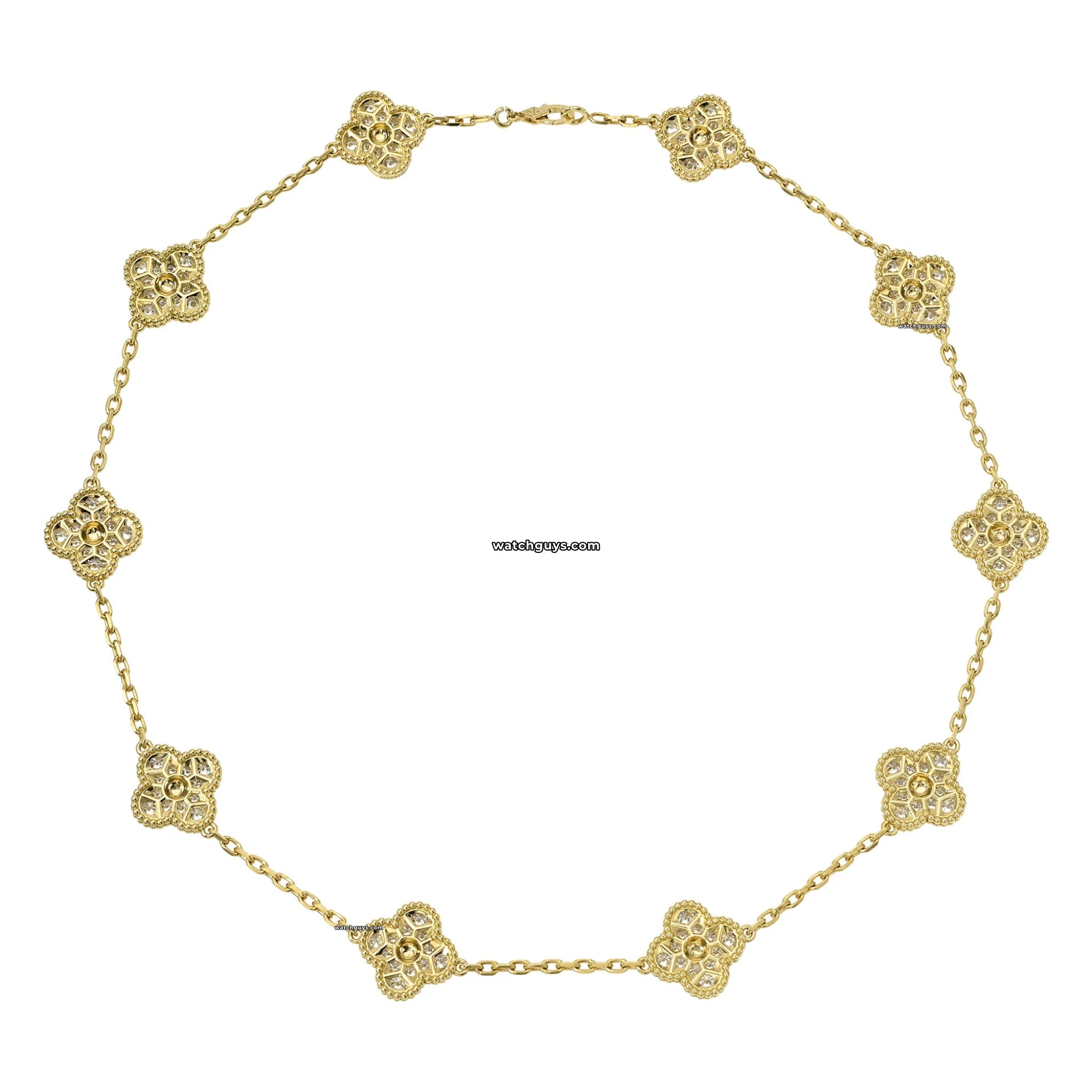 Van Cleef & Arpels Vintage Alhambra 10 Motif Diamond Necklace - Luxury Jewelry for Women, Perfect for Weddings & Special Occasions