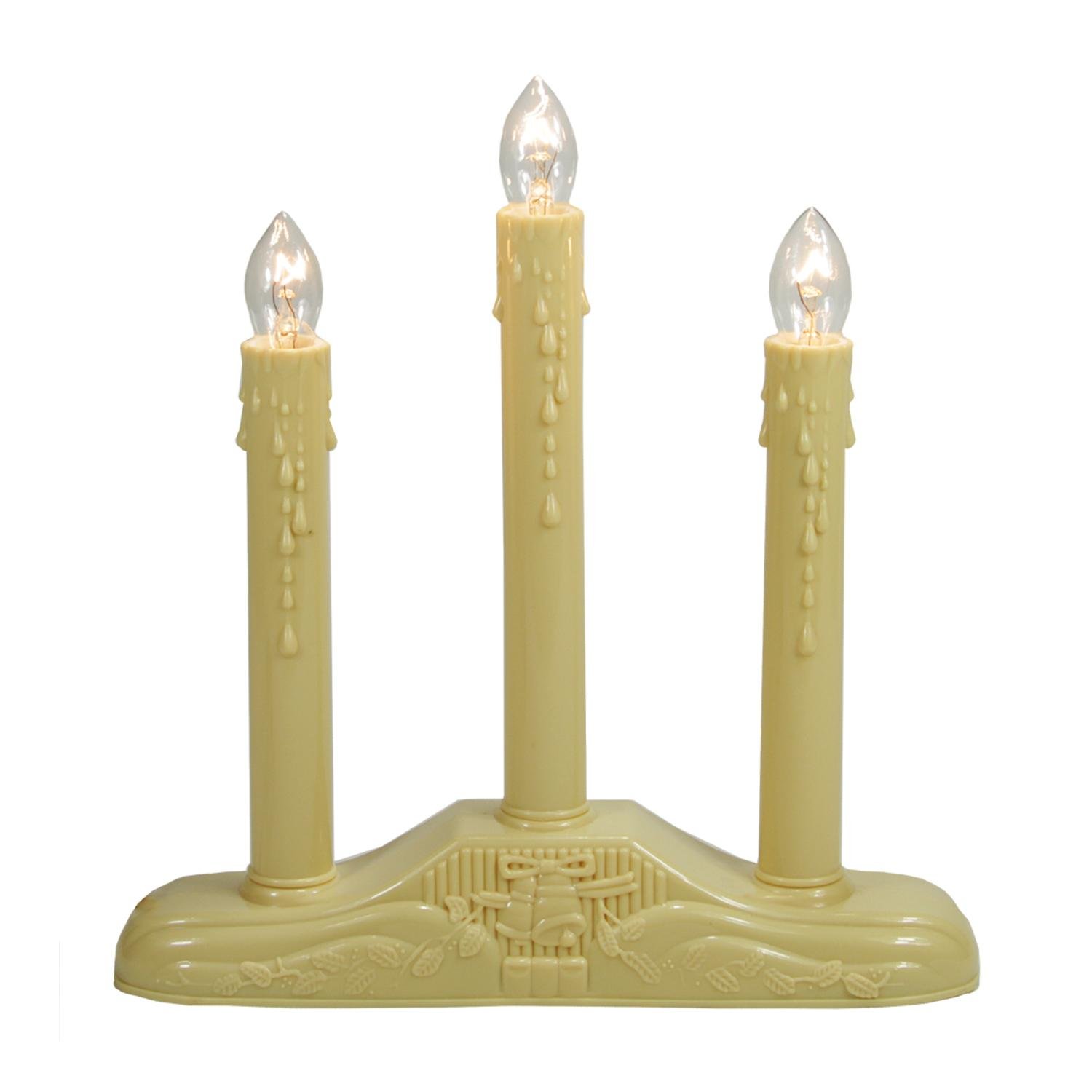 Vickerman 3-Light Ivory Candolier Christmas Candle Chandelier - Small Indoor Holiday Decor for Living Room, Bedroom & Dining Room (V490103) - Perfect for Festive Home Decorating & Seasonal Lighting