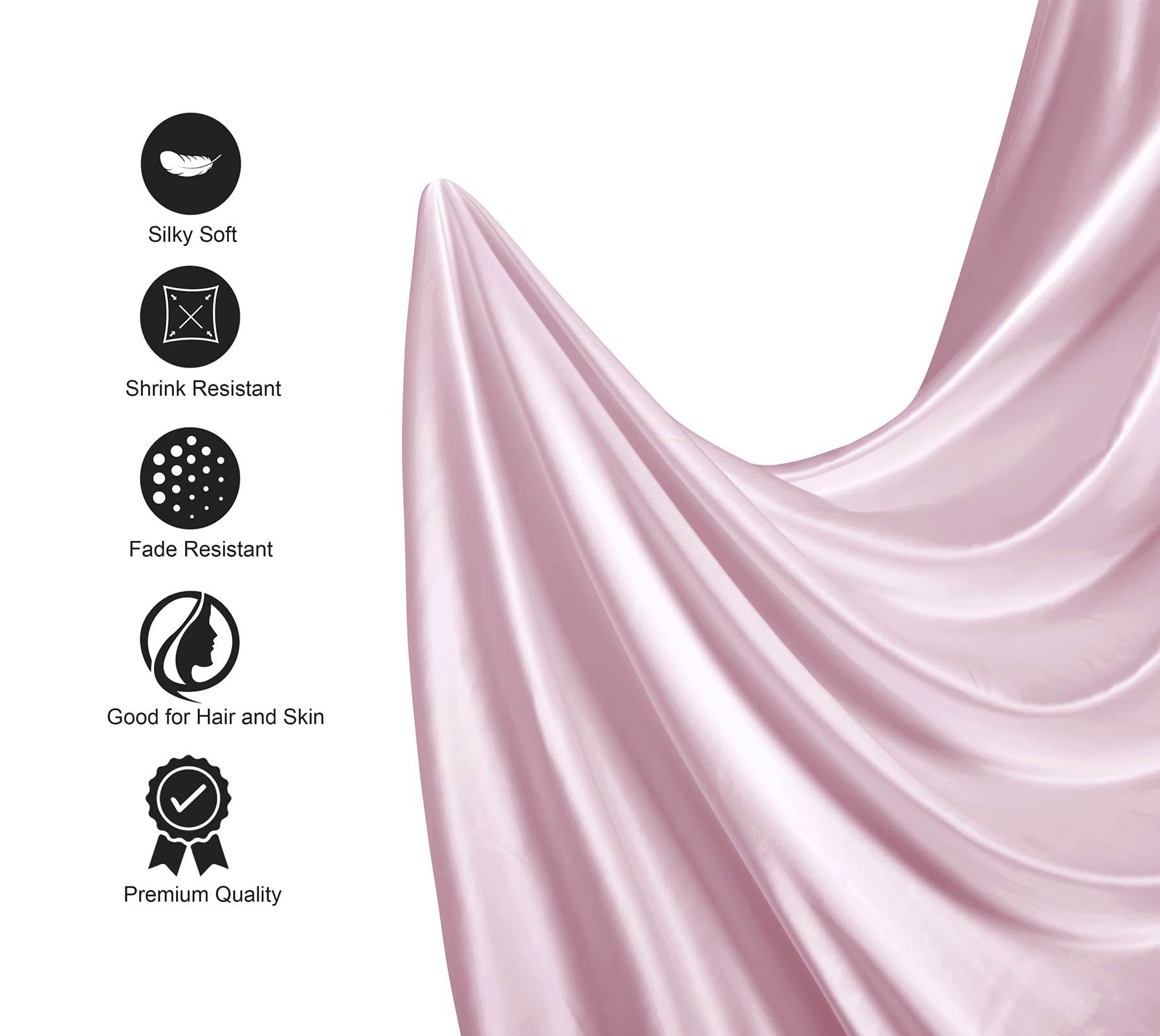 Luxury Silk Satin Sheets Set - California King Size with Deep Pockets | Cooling, Soft & Hypoallergenic Bedding | Perfect for Hot Sleepers & Allergy Sufferers | Pink Satin Sheets for Elegant Bedroom Decor