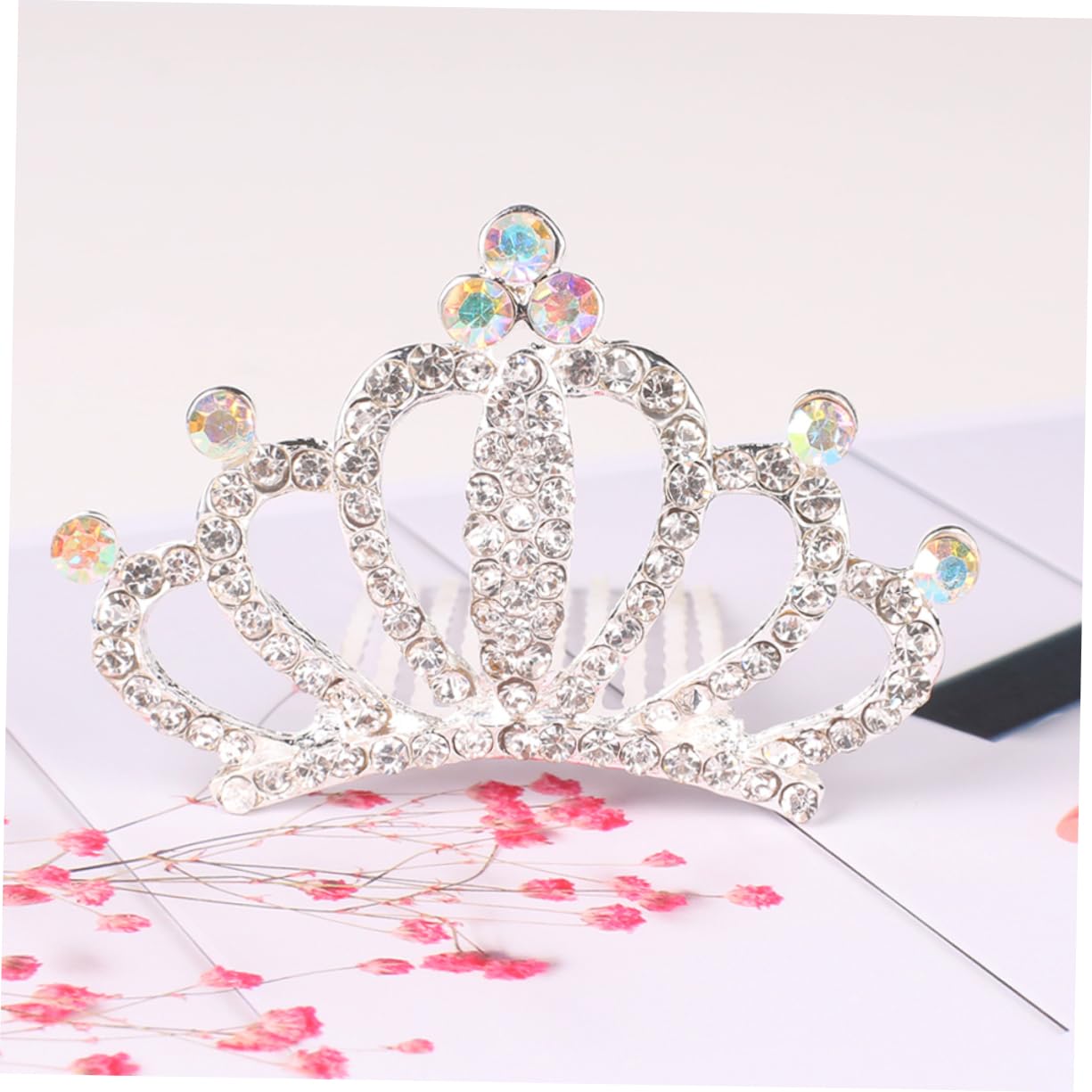 FOMIYES 3-Piece Pageant Crown Set - Flower Girl Tiara, Bridal Headband, Bachelorette Hair Accessories for Weddings, Birthday Parties & Special Events