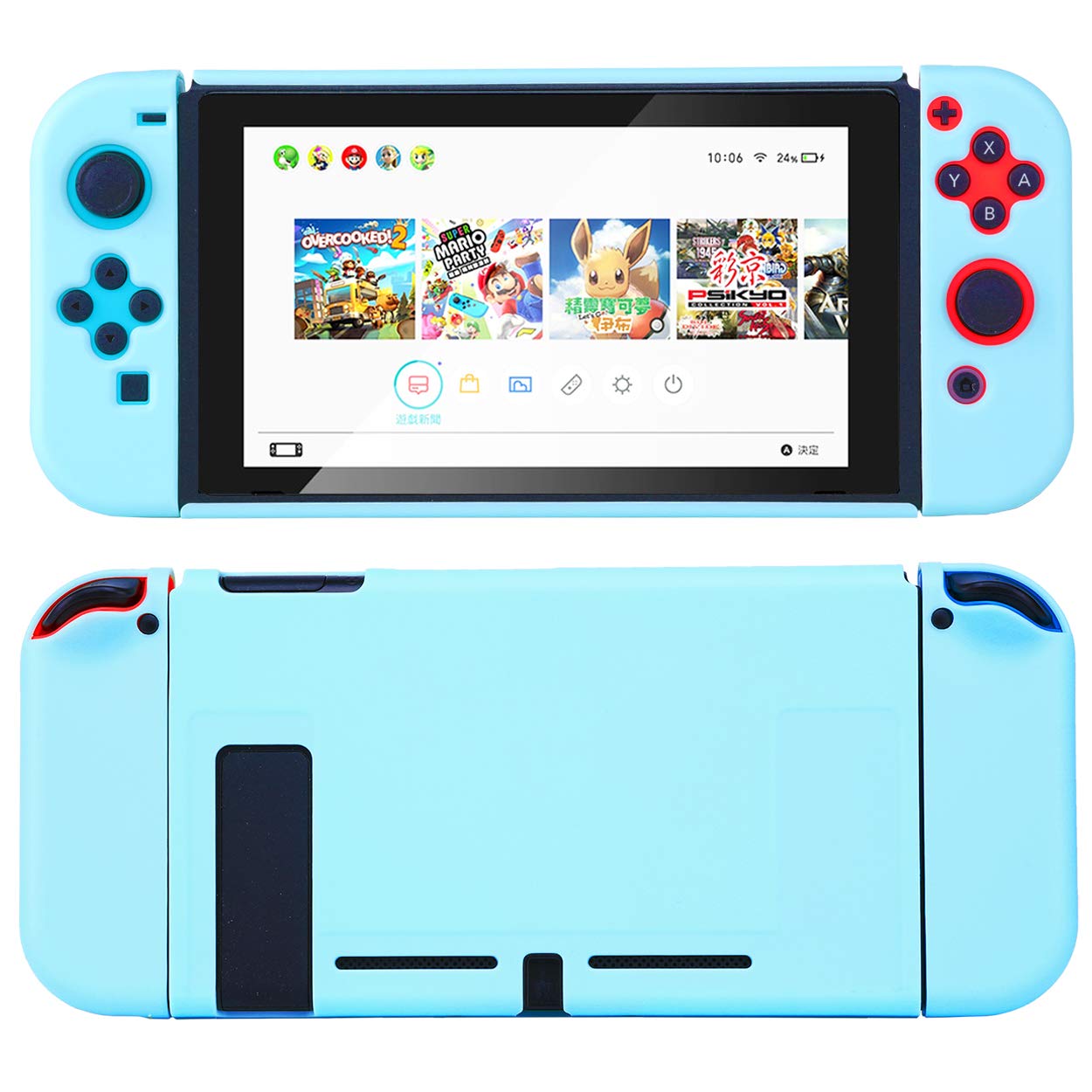 LightPro Protective Case for Nintendo Switch - Shock-Absorption Grip Cover with Screen Protector & Thumb Grips, Anti-Scratch Shell (Blue) | Perfect for Gaming, Travel & Daily Protection