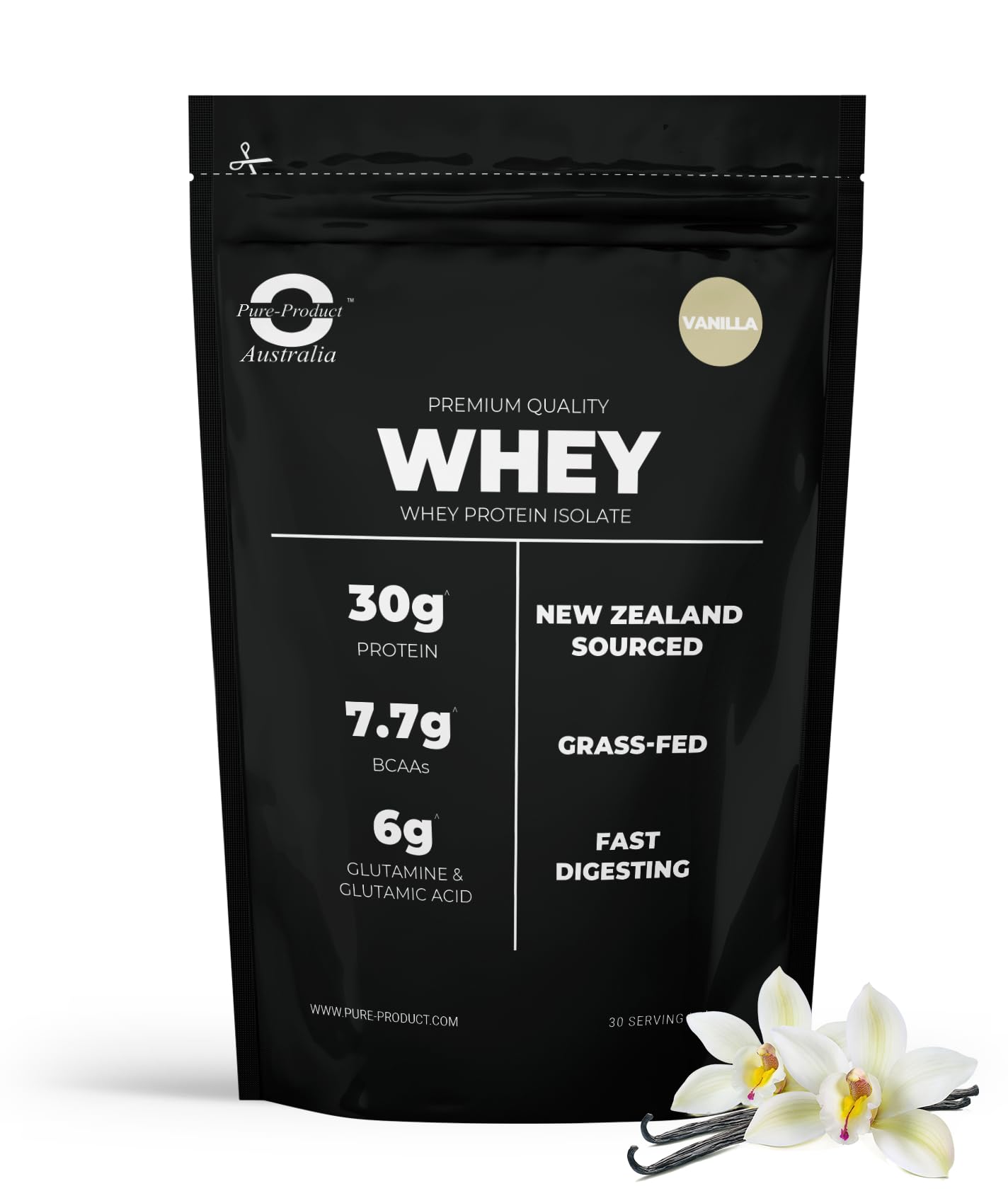 Premium Grass-Fed Whey Protein Isolate & Hydrolyzed - 30g Protein per Serving, Fast Absorption, Non-GMO, Easy Digest - NZ Sourced Protein Powder - 3kg (6.6 lbs) Vanilla Flavor - Ideal for Post-Workout Recovery, Muscle Building & Weight Management
