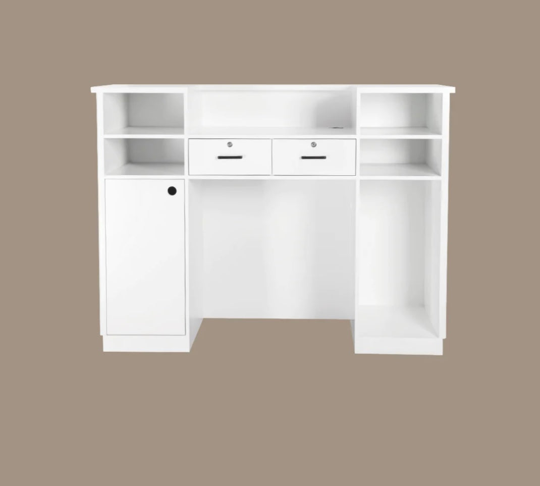 Modern Round Reception Desk - Large Size for Office & Hotel Lobby | Elegant Front Desk Furniture for Corporate & Hospitality Spaces