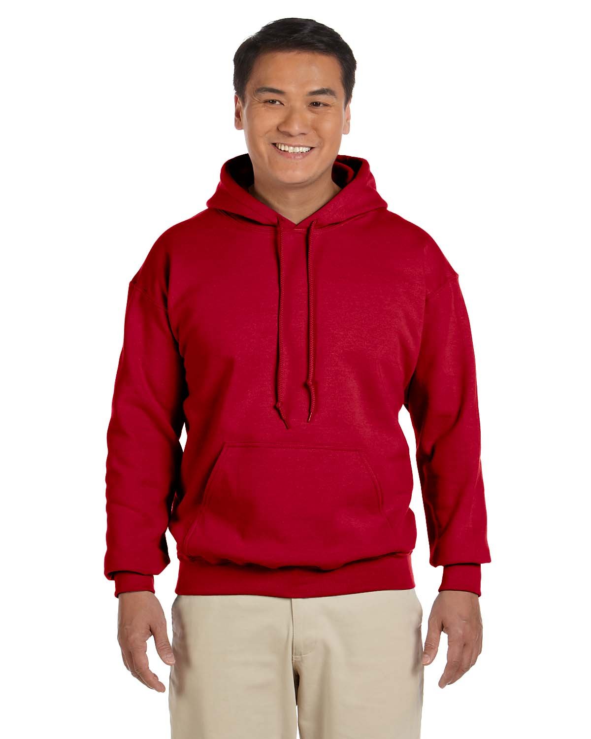 Gildan G185 Heavy Blend Hooded Sweatshirt for Men & Women - Soft Fleece-Lined Pullover Hoodie in Cherry Red - Perfect for Casual Wear, Gym, and Outdoor Activities