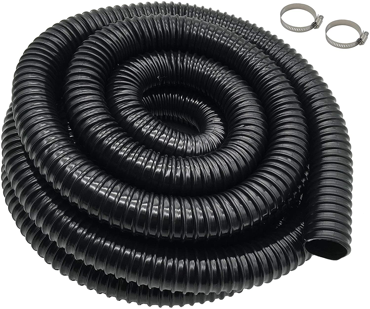 1-Inch Black Corrugated PVC Pond Tubing - Kinkproof Pool Hose for Aquariums, Waterfalls & Ponds (20 Pack) | Durable & Flexible Water Tubing for Outdoor & Indoor Use