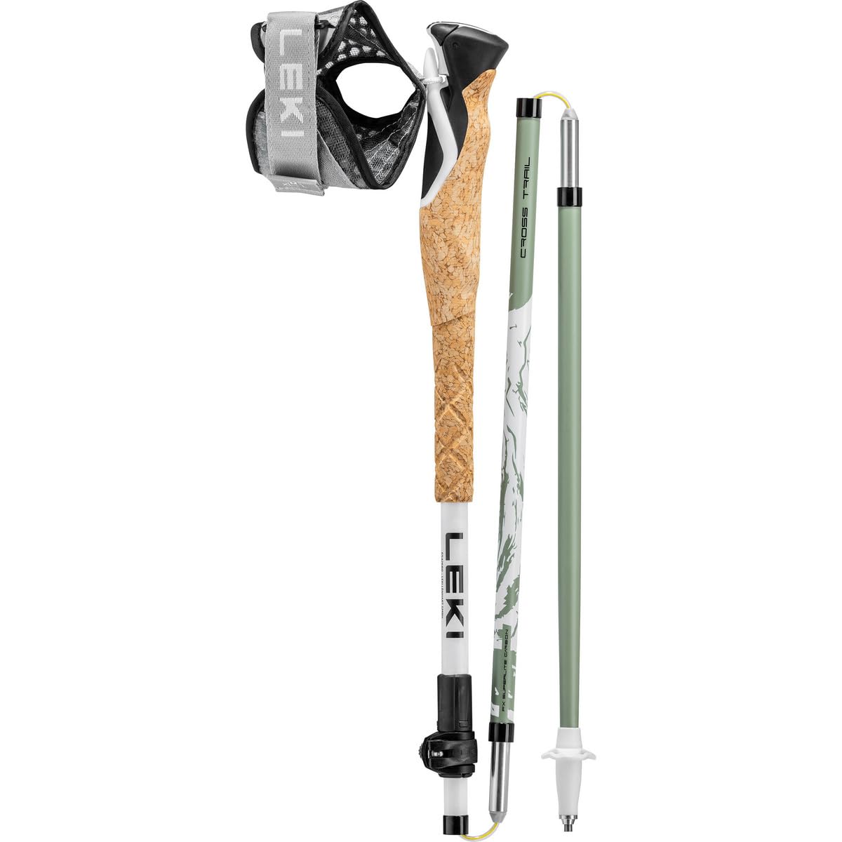 Cross Trail FX Superlite White Envy Black Hiking Poles 110-130cm - Lightweight Trekking Poles for Hiking, Backpacking & Outdoor Adventures